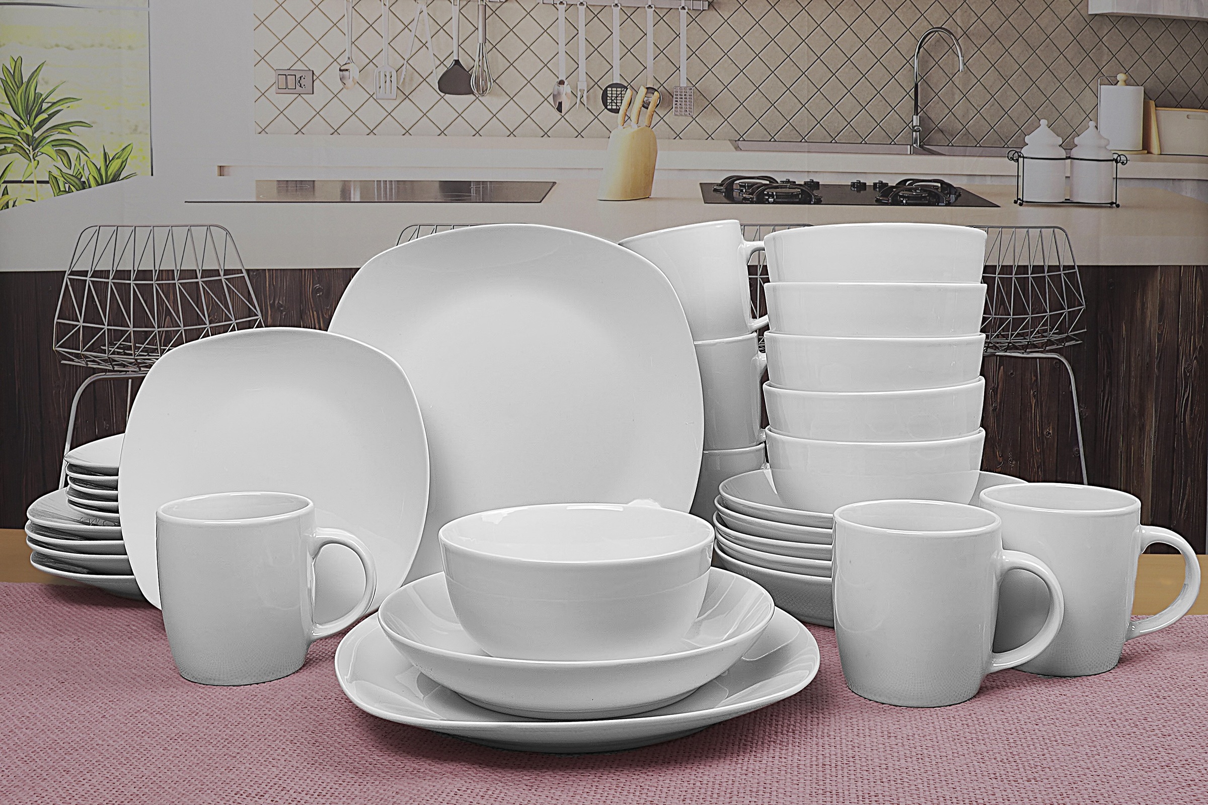 Thumbnail - Retsch Arzberg Kombiservice "Geschirr-Set, Service EVERY DAY" eckige Coupform, 30 Teile, für 6 Personen