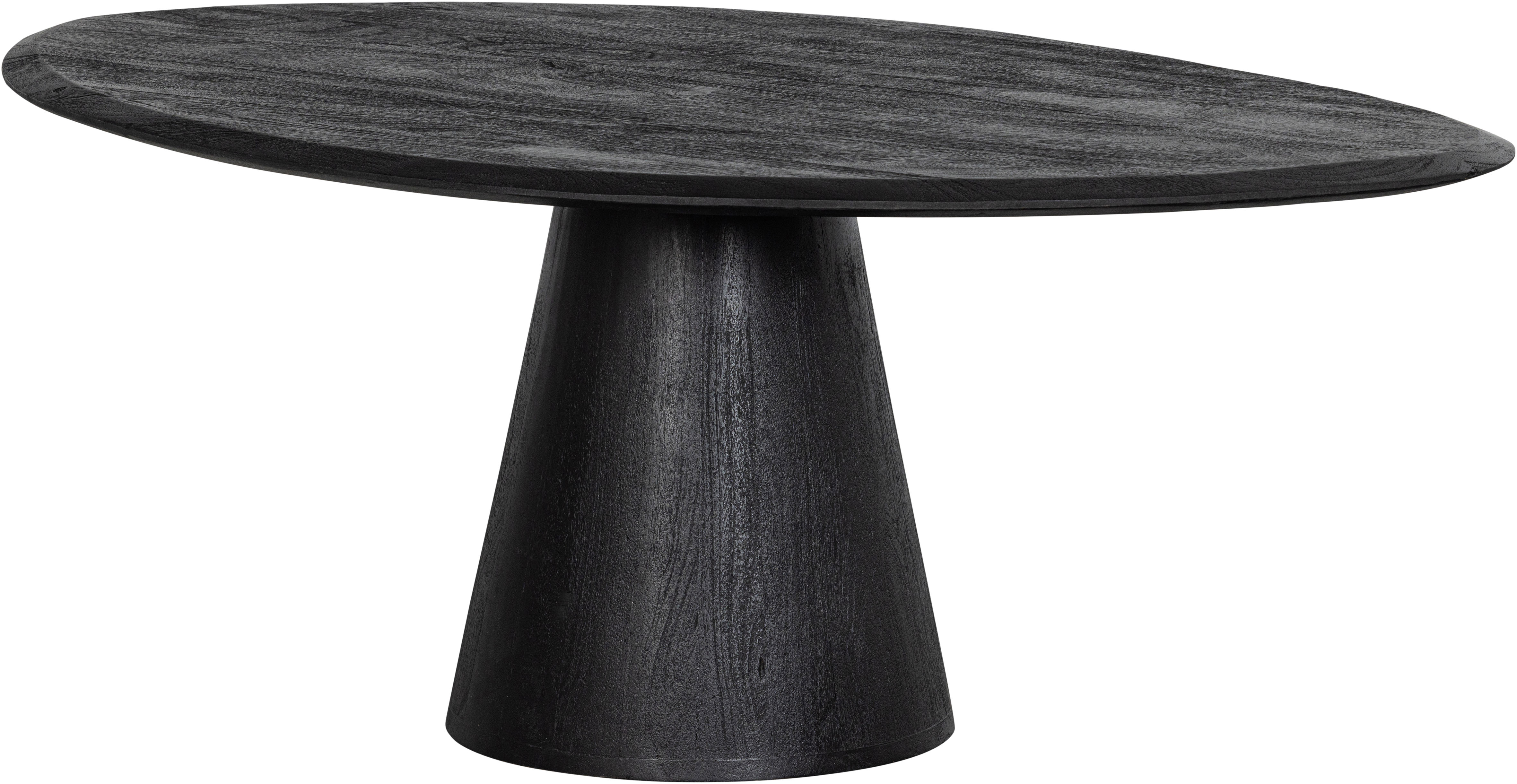 WOOOD Couchtisch "Posture aus Mangoholz mit organischer Platte und Standfuß 120x80x47 cm" Tragkraft 15 kg, Standfuß Ø 19–39 cm, Plattendicke 3 cm