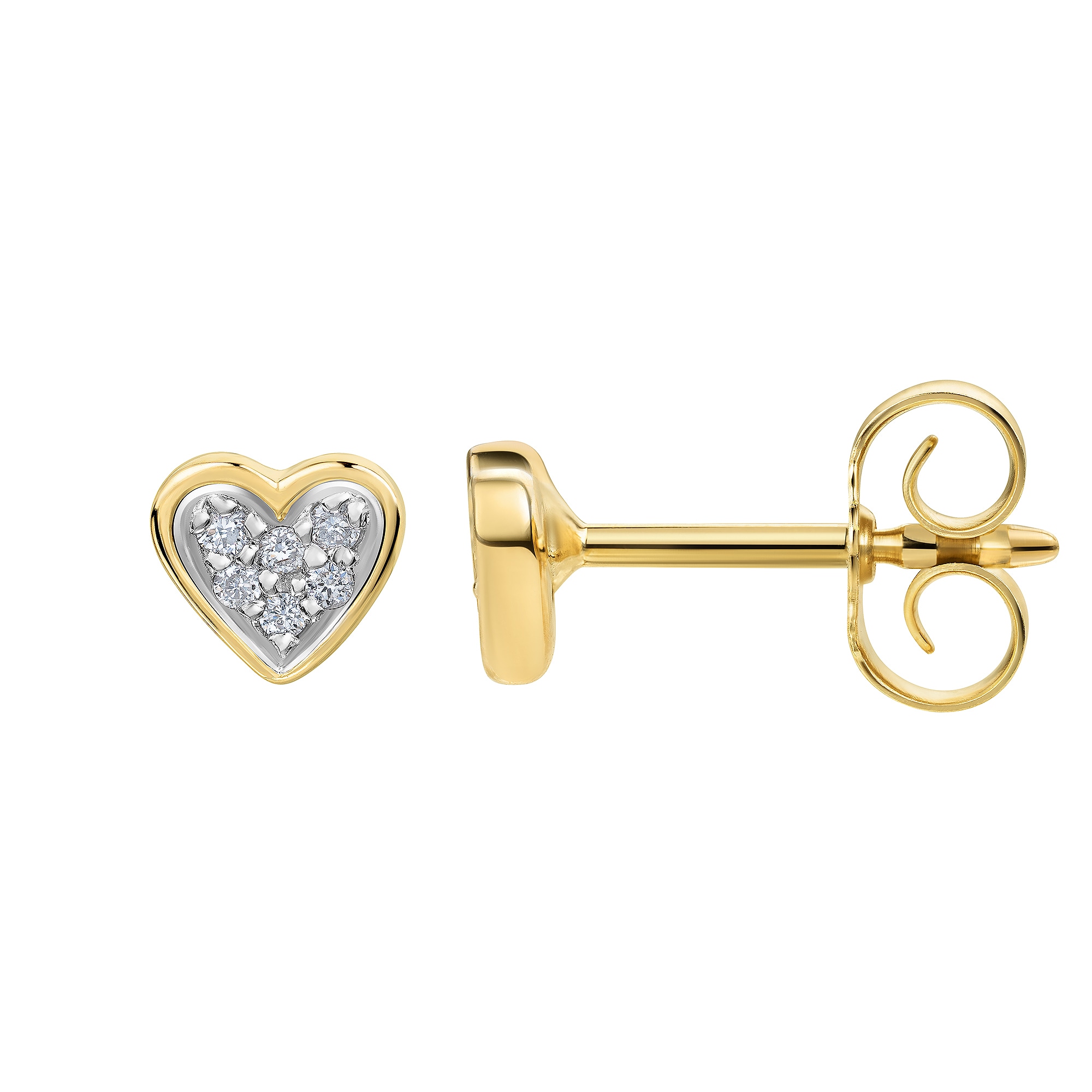 Diamonds by Ellen K. Paar Ohrstecker »585/- Gelbgold bicolor 12 Brill. 0,052ct. Herz«