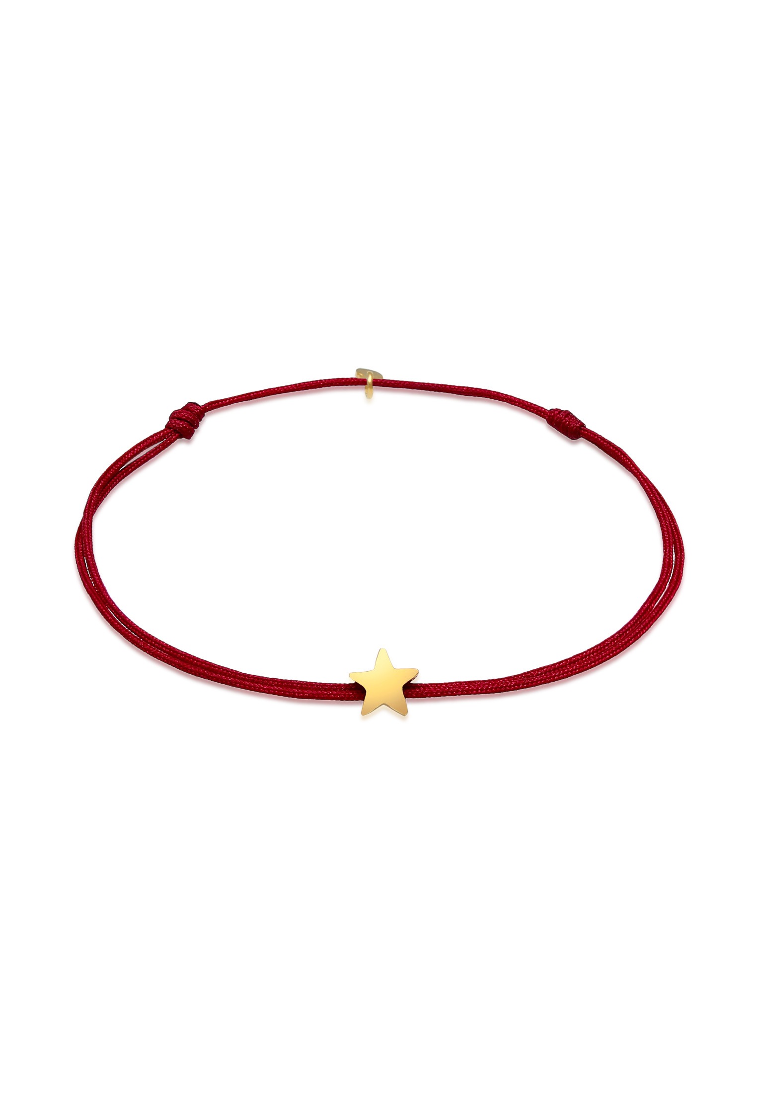 Armband ELLI "Stern Astro Textilband 925 Silber" Gr. 16, rot (dunkelrot), Armbänder, Damen, 16cm, ohne Stein, Silber 925 (Sterlingsilber), Armband