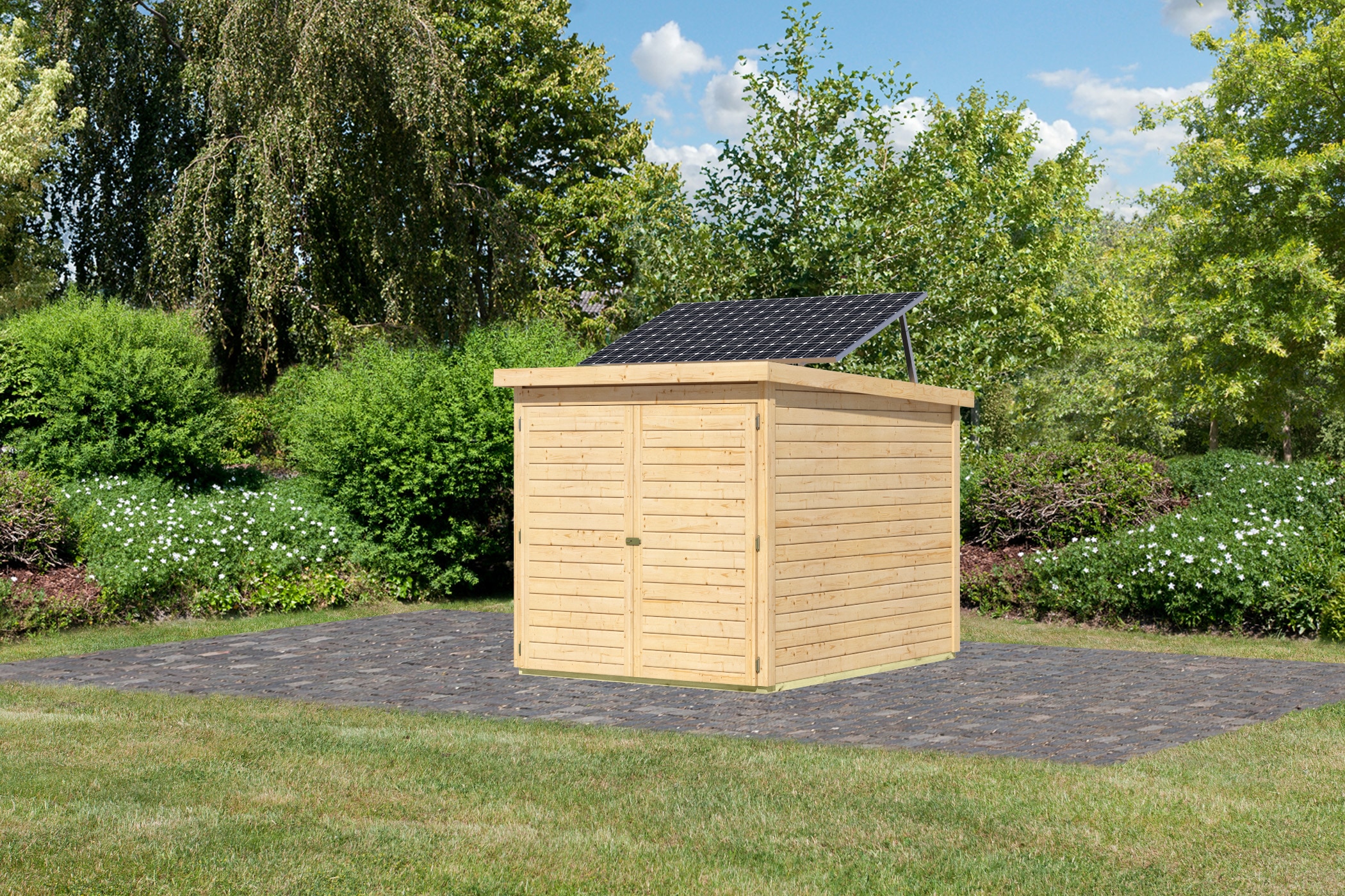 Karibu Fahrradbox »Fahrradgarage 3 Solar« in verschiedenen Farben, mit Solarkit, BxTxH: 162,5x216x167 cm