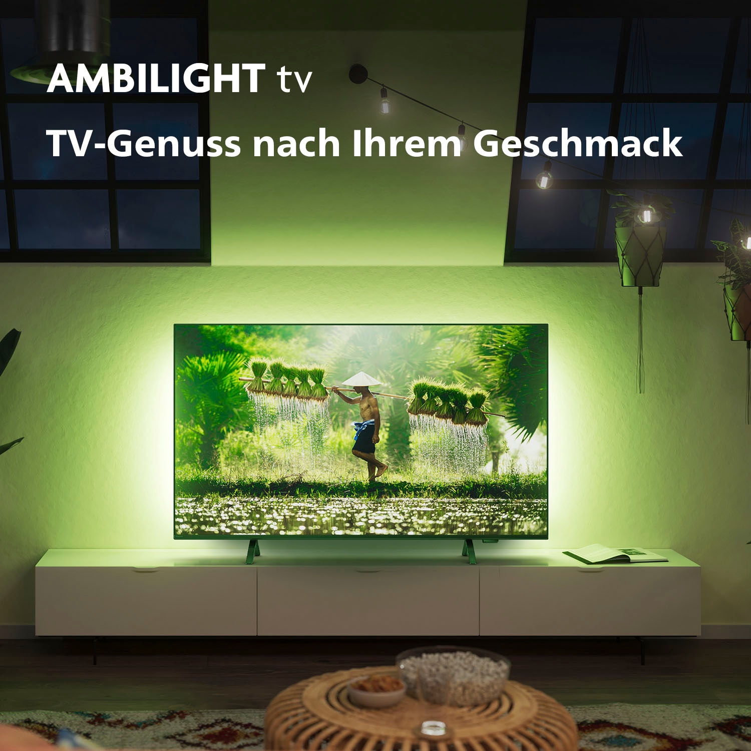 Philips LED-Fernseher, 4K Ultra HD, Smart-TV, WLAN, Dolby Atmos Sound, Ambilight (3-seitig)