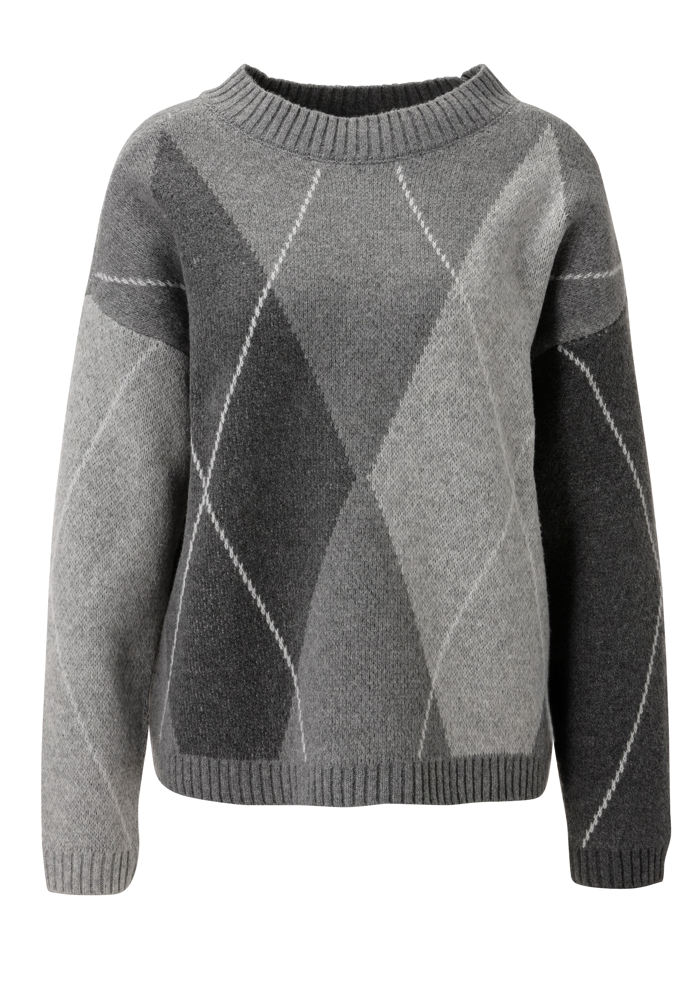 Aniston CASUAL Strickpullover mit großflächigem Rauten-Muster - NEUE KOLLEKTION