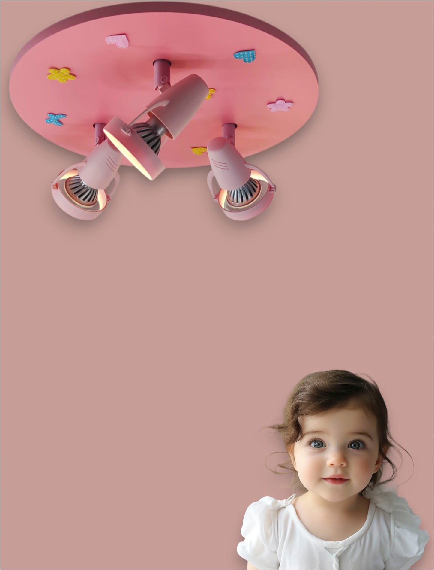 niermann Deckenleuchte »Kinderlampe mit Motiv "Blumenwiese", Strahler für Kinderzimmer« GU10 1 Stk. 3 schwenk- und drehbare Strahler, Made in Germany