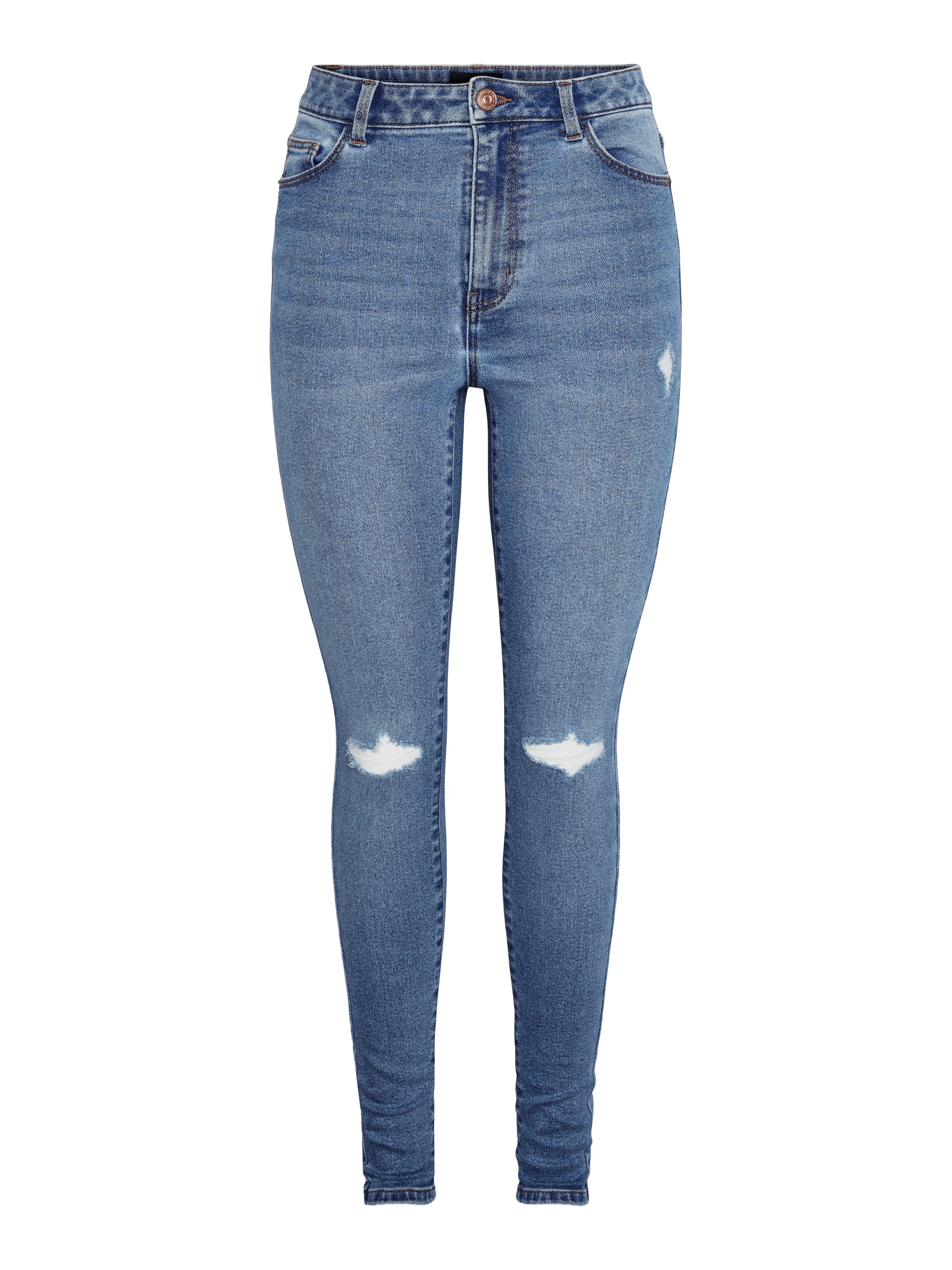 pieces Skinny-fit-Jeans »PCDANA HW DEST SKINNY JNS MB402 NOOS BC«, mit Destroyed Effekt