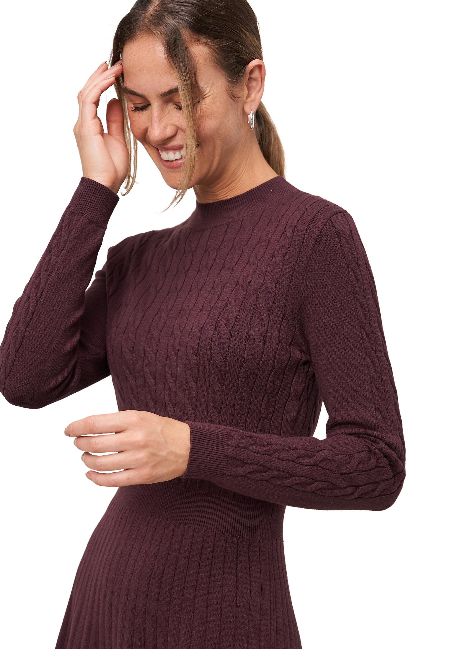 Zero Strickkleid »zero Damen Strickkleid mit Zopfmuster«, strukturiert
