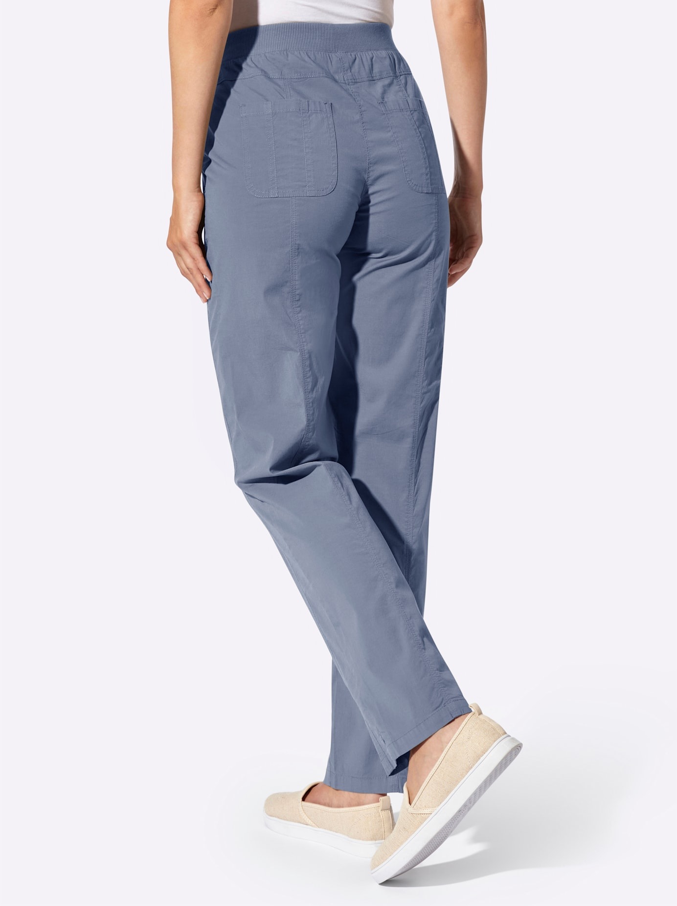 CASUAL LOOKS Women Pull-On Pants Solid Blue Size 21 2