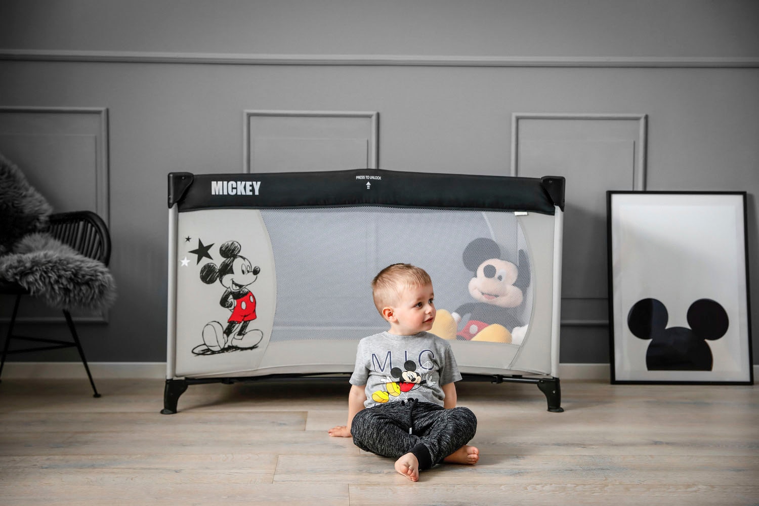 Hauck Baby-Reisebett »Dream N Play - Mickey Stars«, inkl. Transporttasche