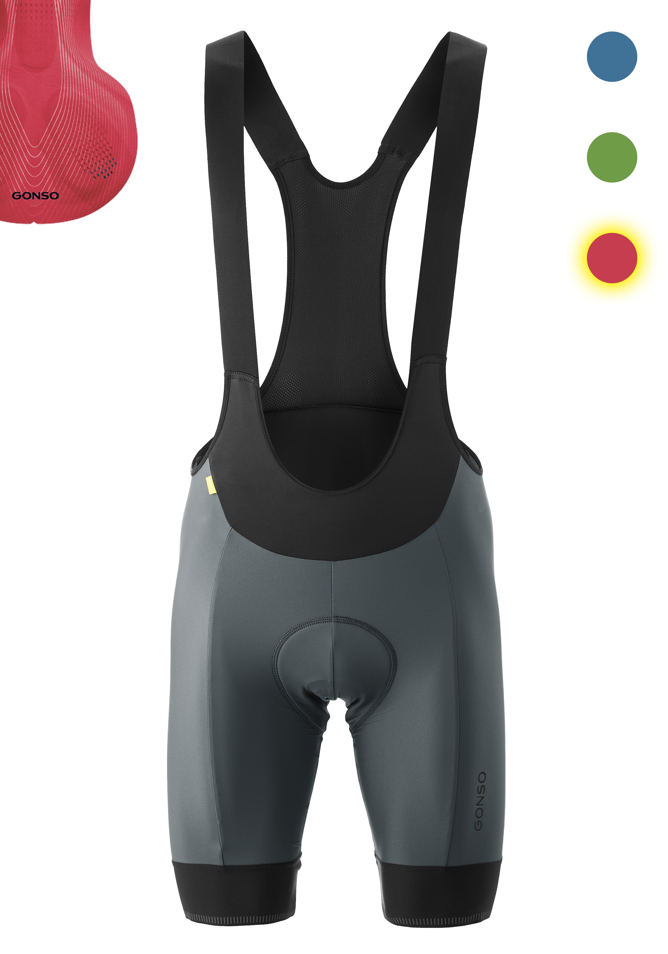 Gonso Fahrradhose "SITIVO Bib M" Herren Radhose, Radlerhose mit speziellem Sitzpolster, Tight Fit