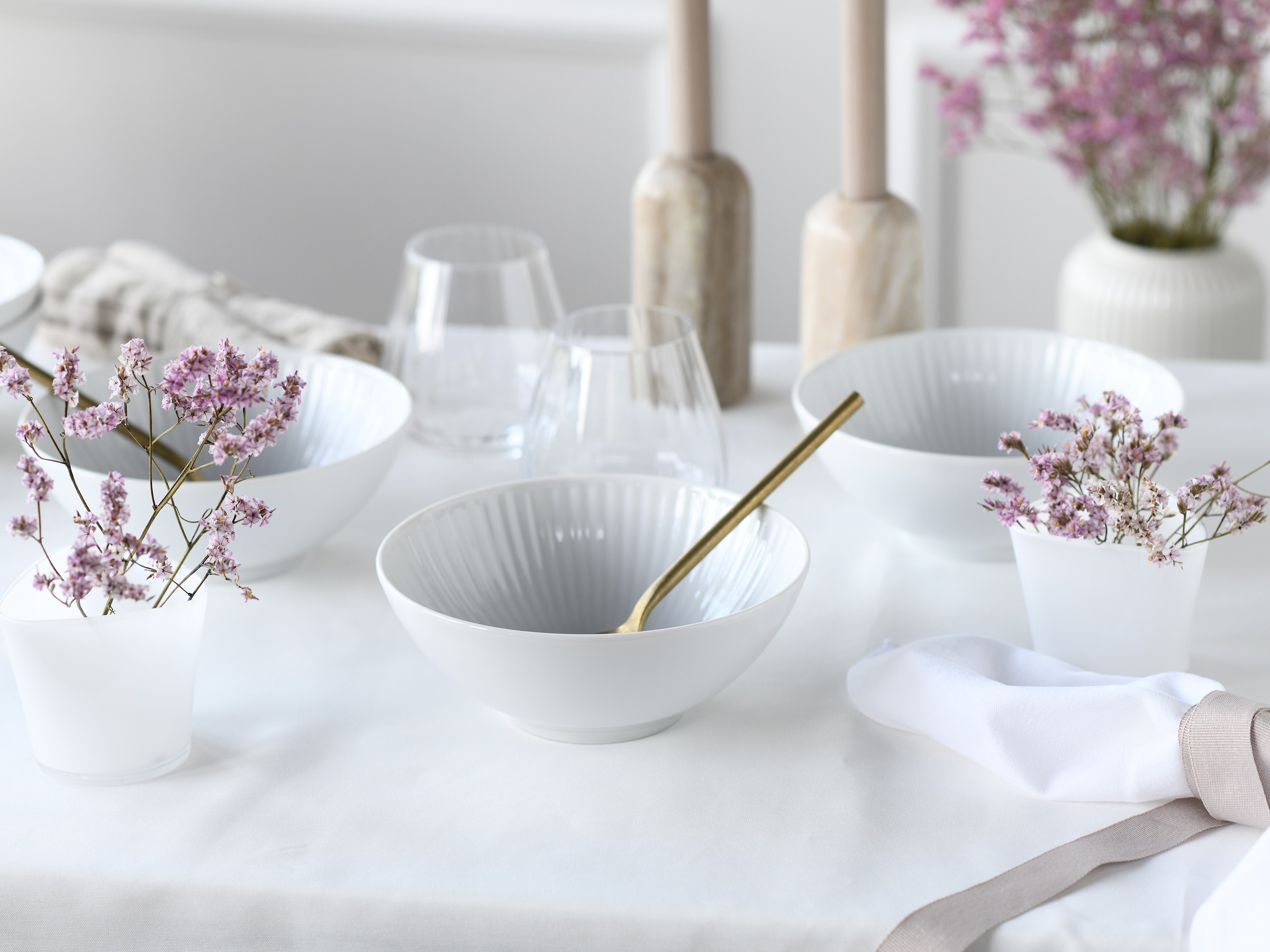 CreaTable Müslischale »Valencia, Mehrzweckschale 6-tlg«, 6 tlg., aus Porzellan, Elegant, Boho Chic