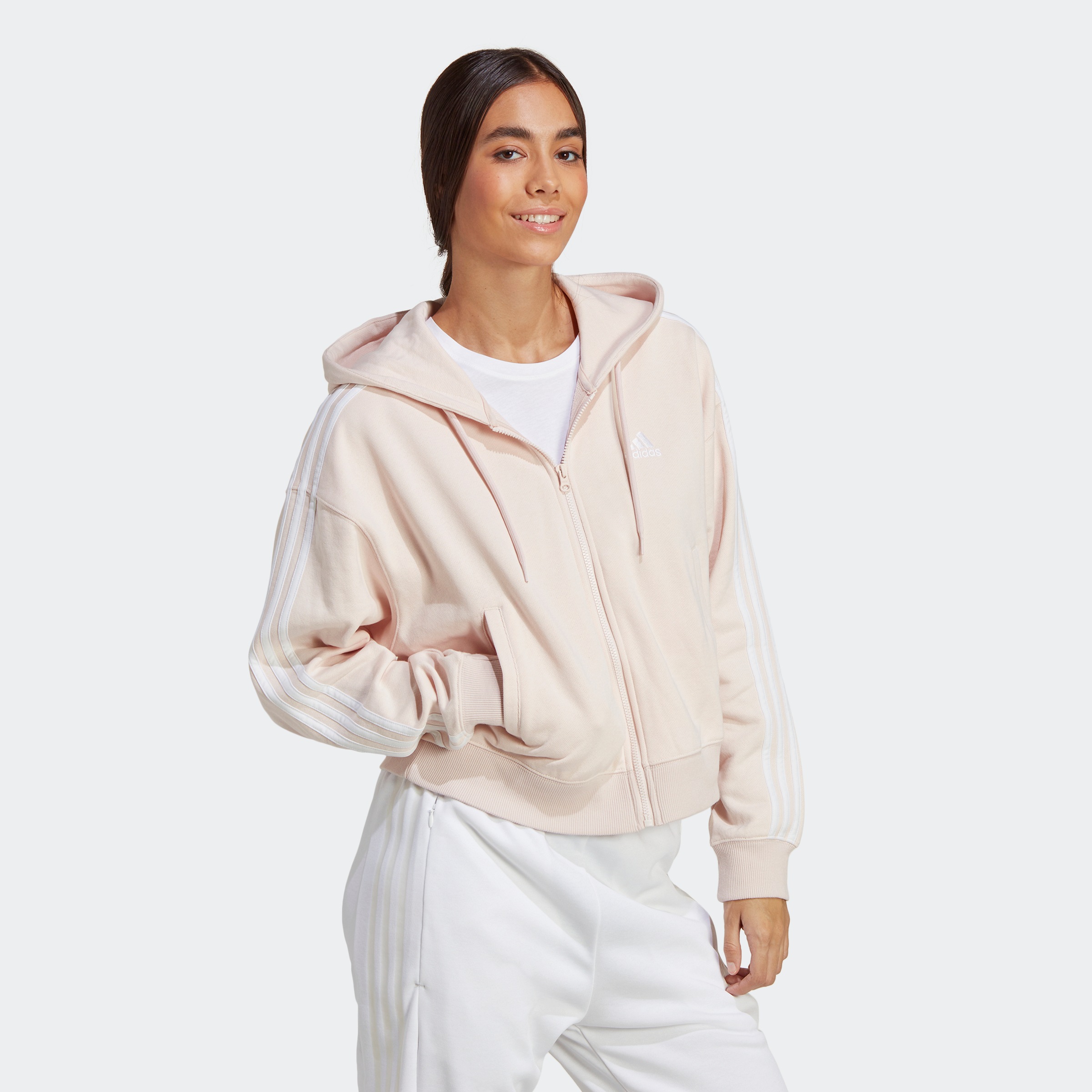 adidas Performance Outdoorjacke »ESSENTIALS 3STREIFEN FRENCH TERRY BOMBER KAPUZENJACKE« kaufen
