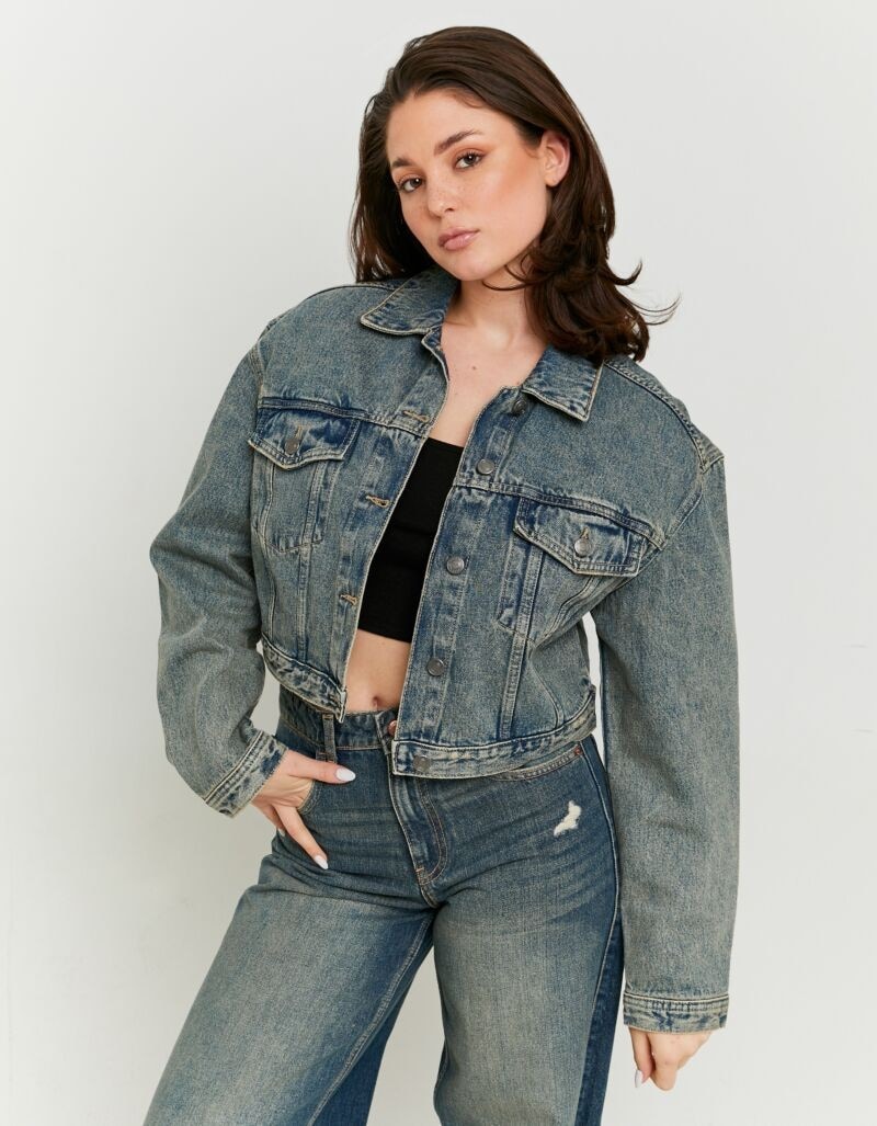 Tally Weijl Jeansjacke "SJADEPEACH" aus Denim, verkürzt in leichtem oversiz günstig online kaufen