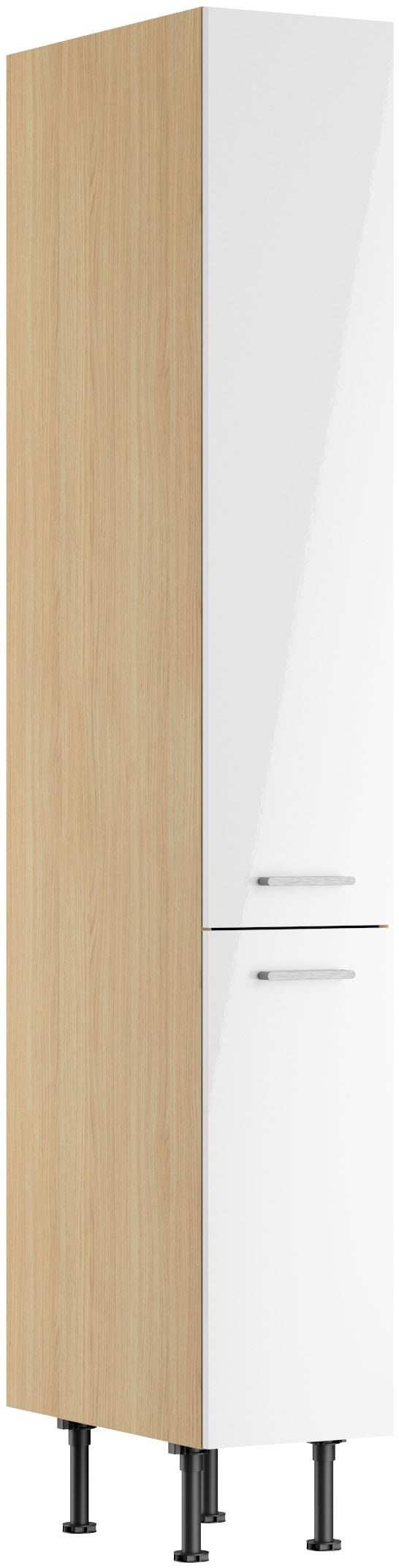 KOCHSTATION Apothekerschrank "KS-Lucy" Breite 30 cm, mit 2 Auszügen, Soft-Close, höhenverstellbare Füße