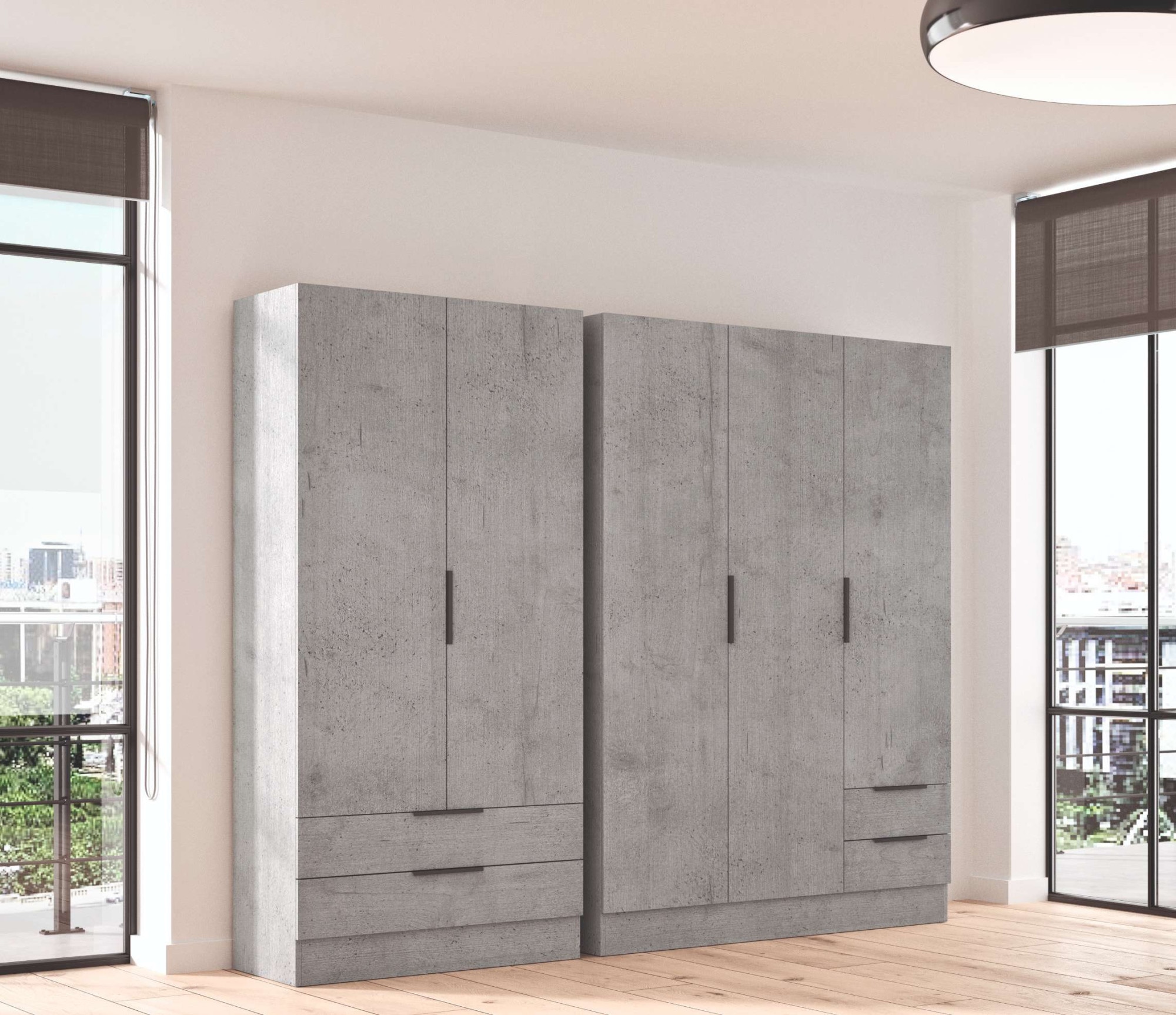 Composad Garderobenschrank »Espresso,Kleiderschrank, Raumsparschrank, Multifunktionsschrank«, (1 St.), mit 3 Türen und 2 Schubladen