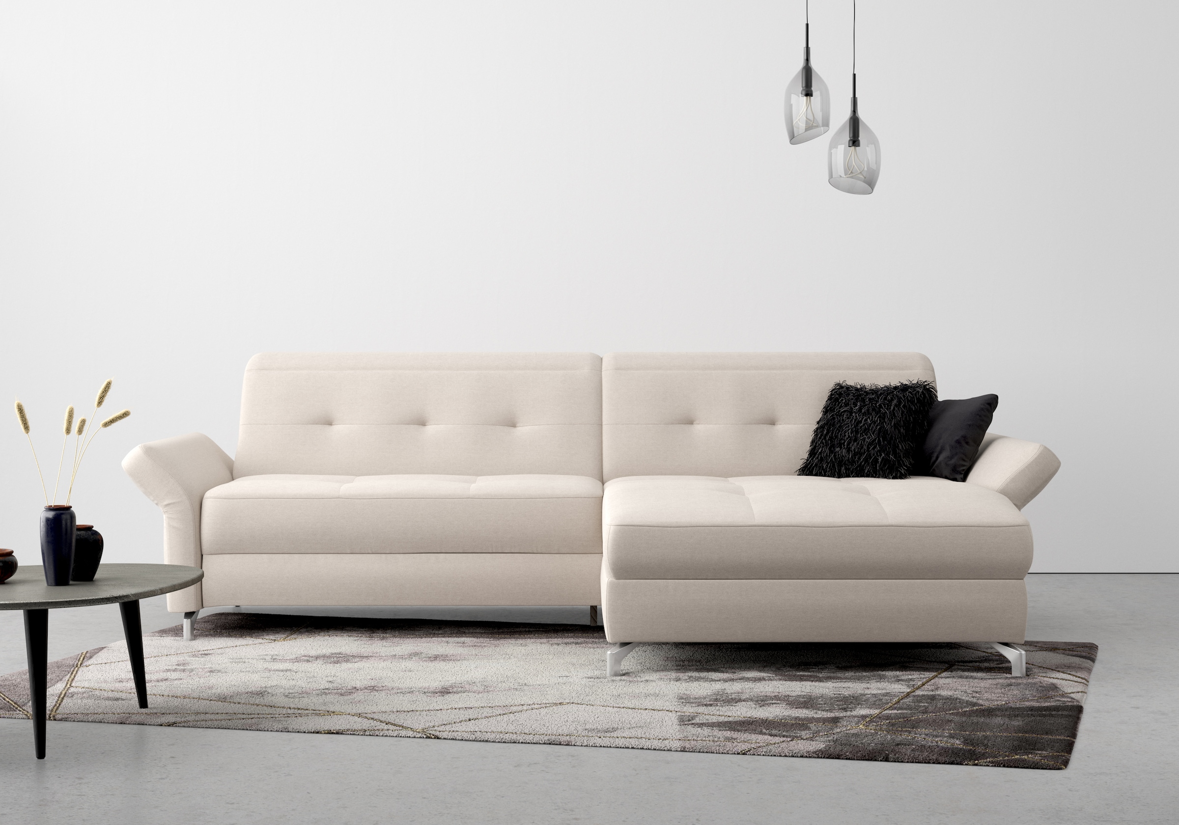 Home affaire Ecksofa "Maredo L-Form" Federkern, wahlweise auch mit Kopfteil günstig online kaufen