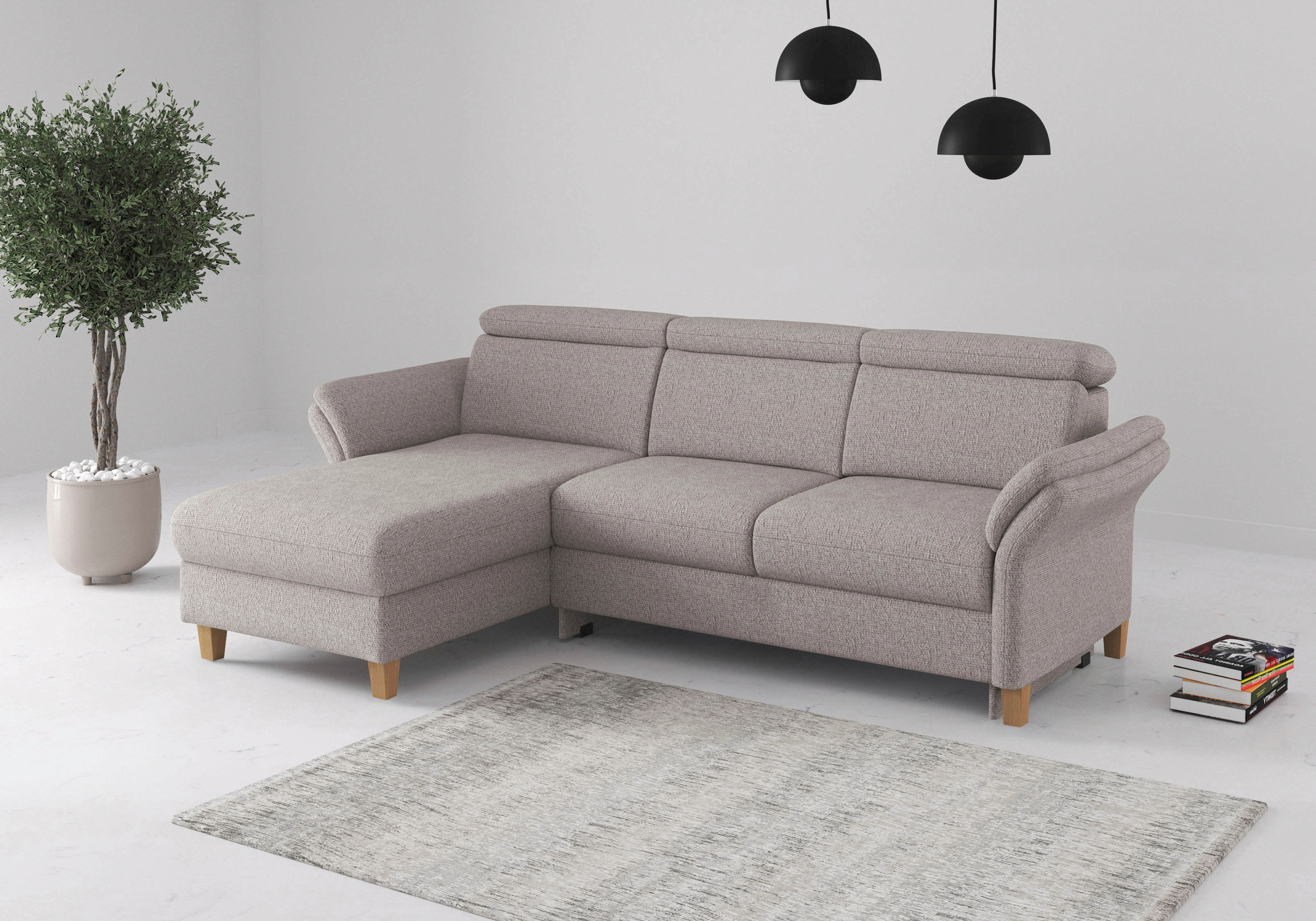 OTTO home Ecksofa "Glendale, L-Form" inkl. Kopfteilverstellung, wahlweise mit Vorziehsitz und Bettkasten