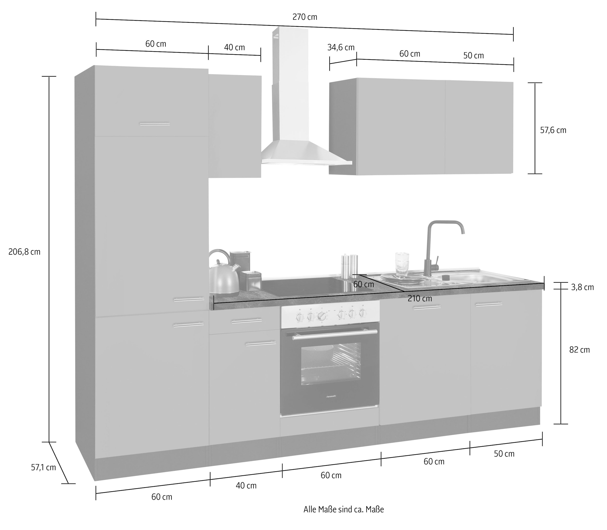 Hanseatic-E-Geräten mit | »Malika«, 270 Breite cm, kaufen Küchenzeile BAUR OPTIFIT