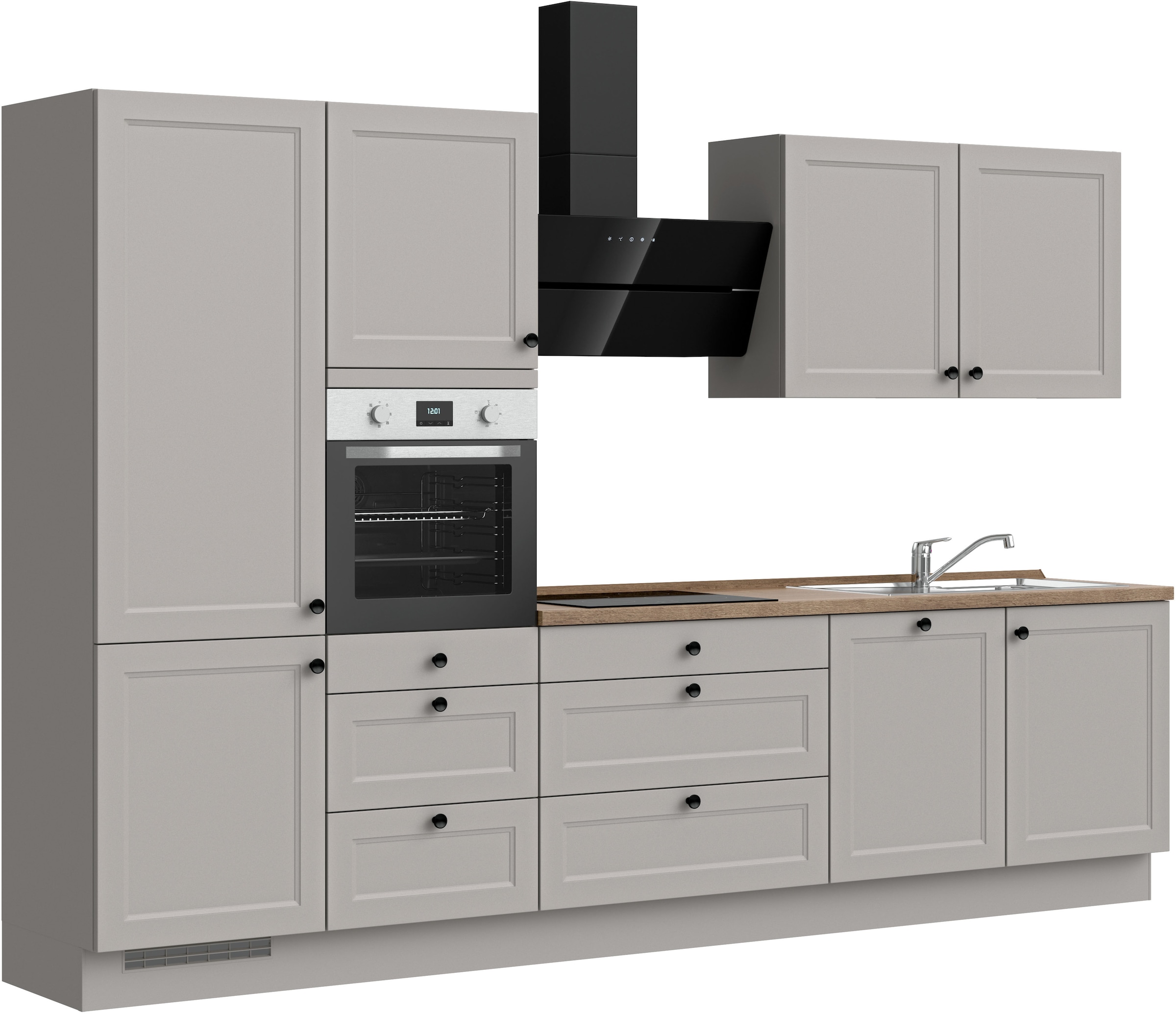 nobilia® Küchenzeile »"Cascada II"« vormontiert,  Ausrichtung wählbar, Breite 330 cm, wahlw. mit E-Geräten