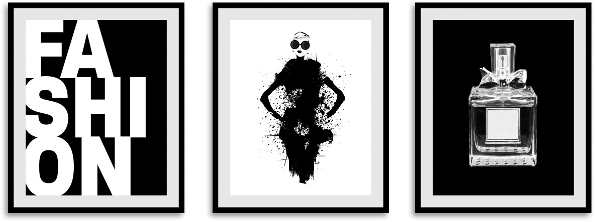 queence Bild "Fashionista", Schriftzug-Schwarz-Weiß-Fashion-Mode-Magazincov günstig online kaufen
