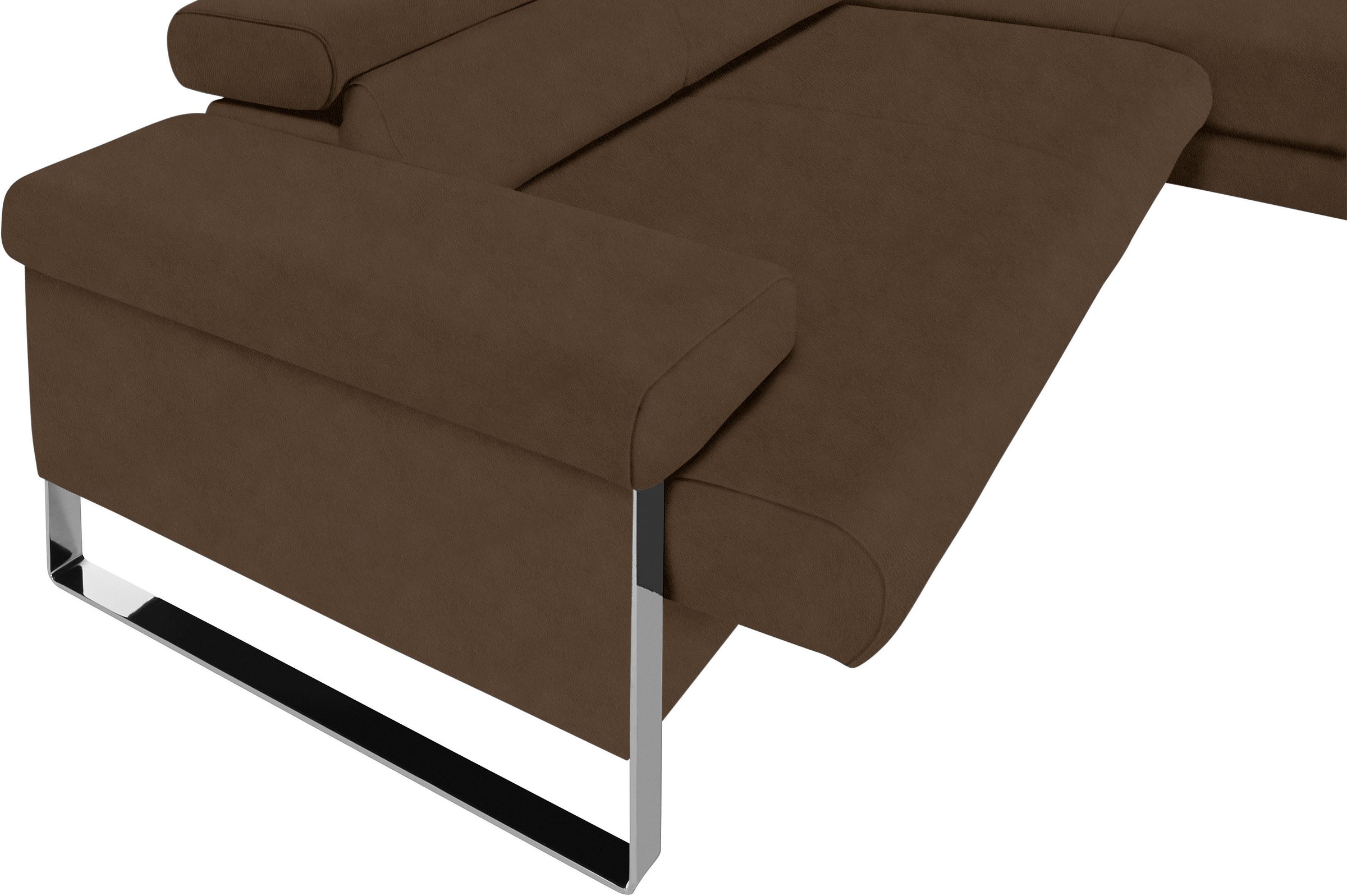 W.SCHILLIG Ecksofa »finn, toller Sitzkomfort, L-Form, hochwertige Verarbeitungsdetails«, German Design Award 2016, Fußgestell Chrom glänzend, Breite 281 cm
