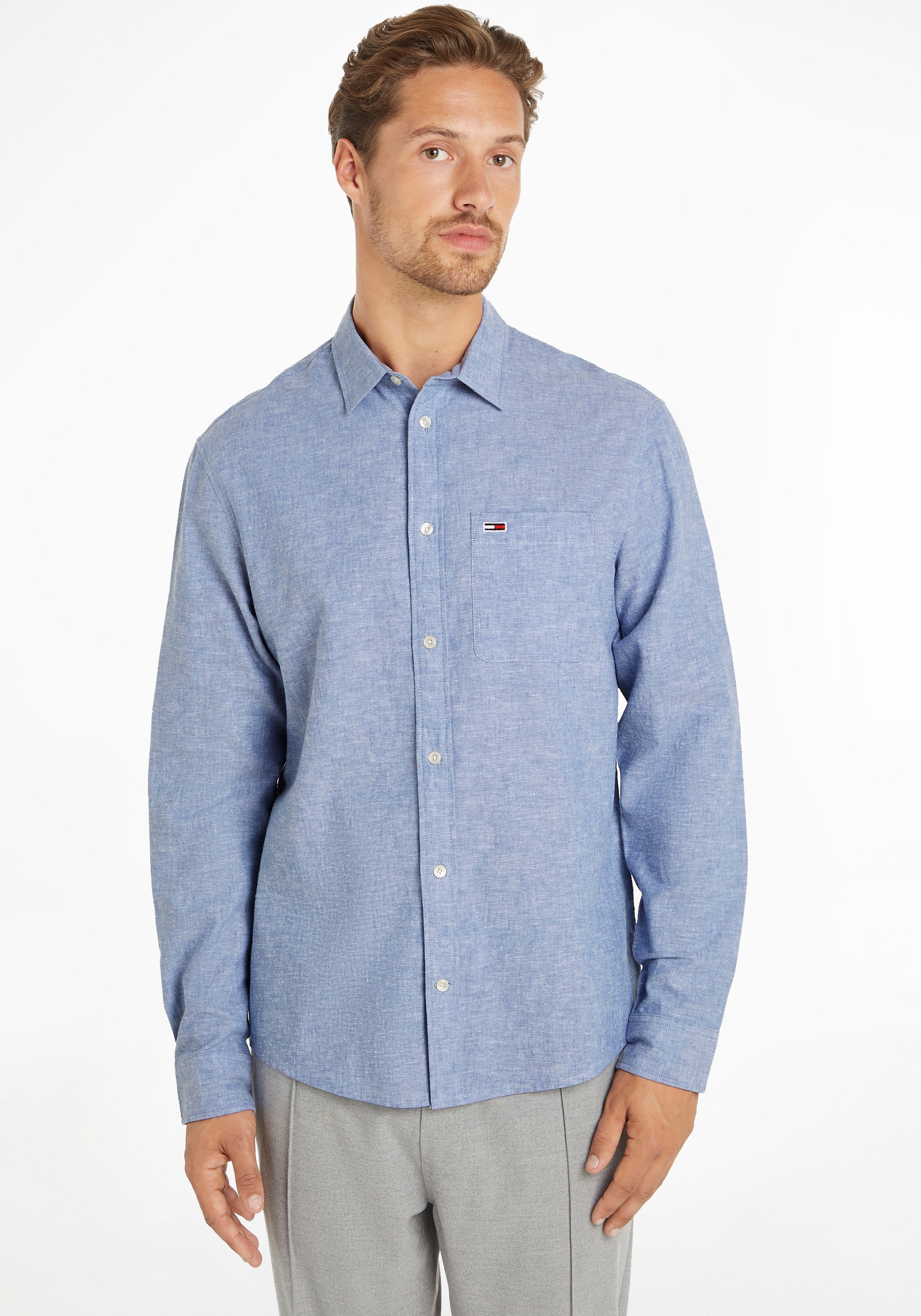 Tommy Jeans Langarmhemd "TJM REG LINEN BLEND SHIRT" günstig online kaufen