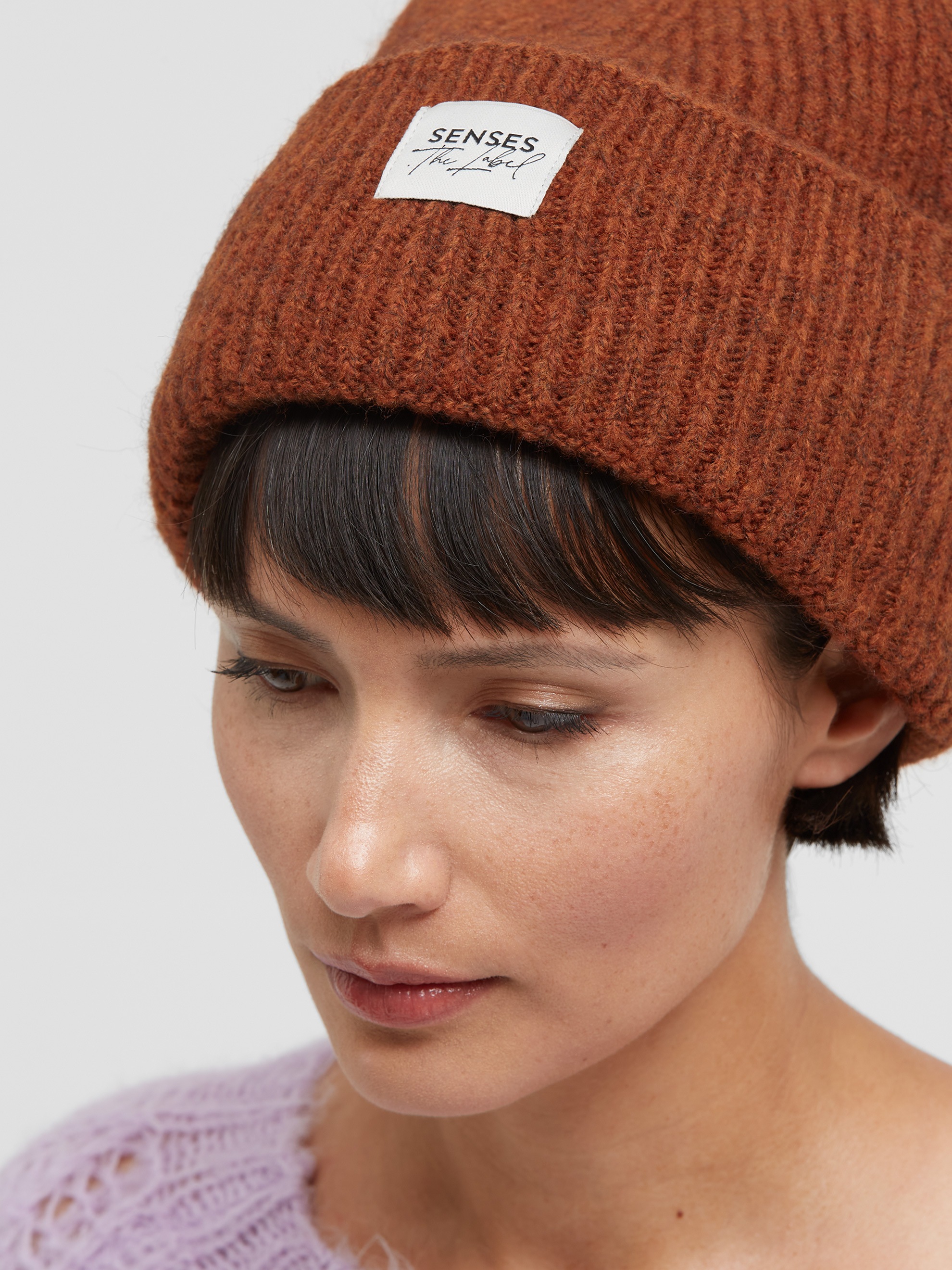 SENSES.THE LABEL Strickmütze mit breitem Umschlag