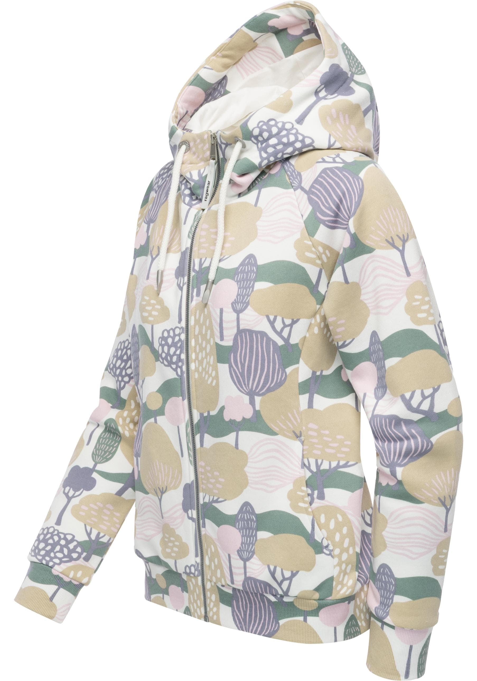 Ragwear Sweatjacke »Fllawia Print« modische Damen Zip-Jacke mit Allover-Print