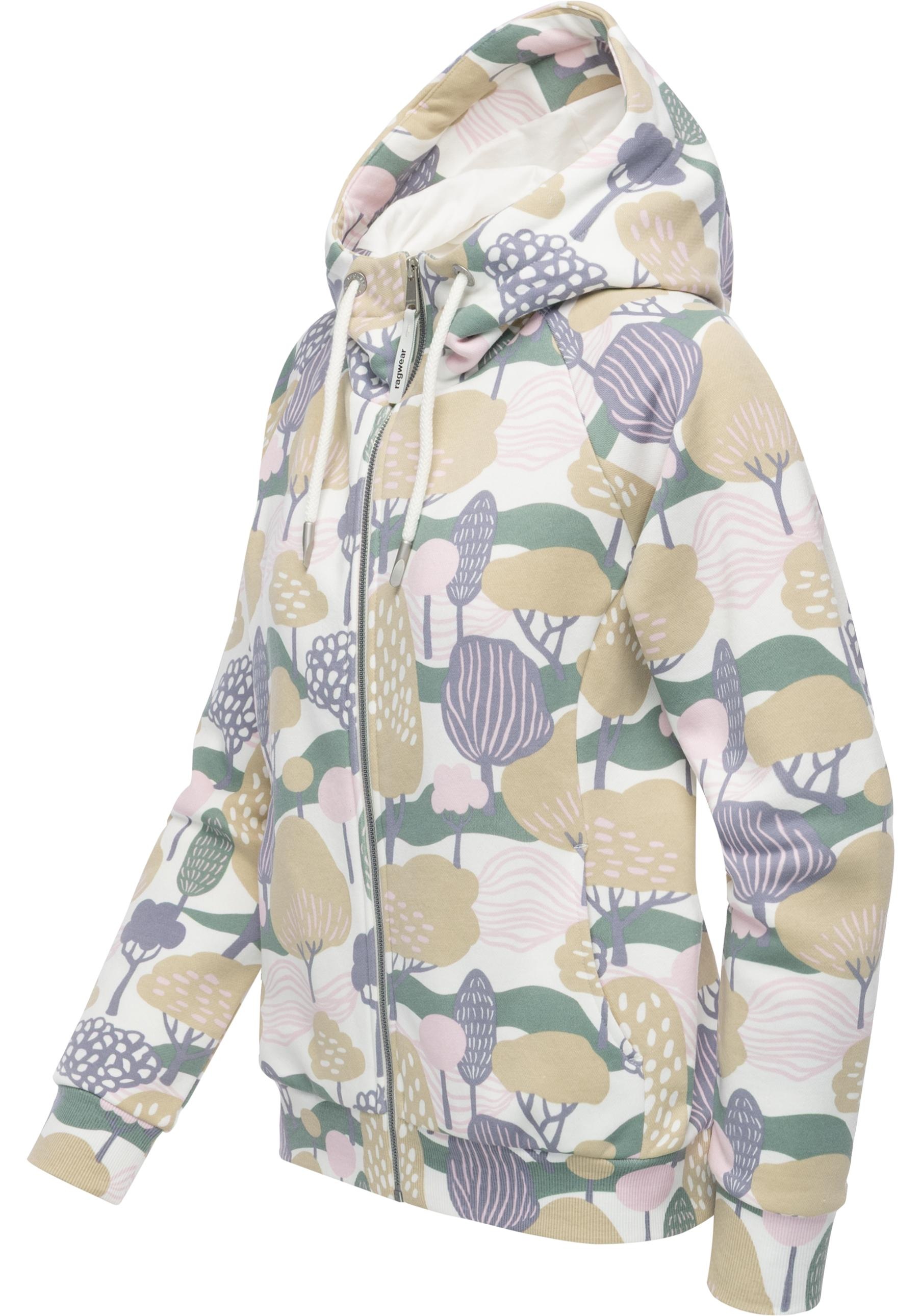 Ragwear Sweatjacke "Fllawia Print" modische Damen Zip-Jacke mit Allover-Pri günstig online kaufen