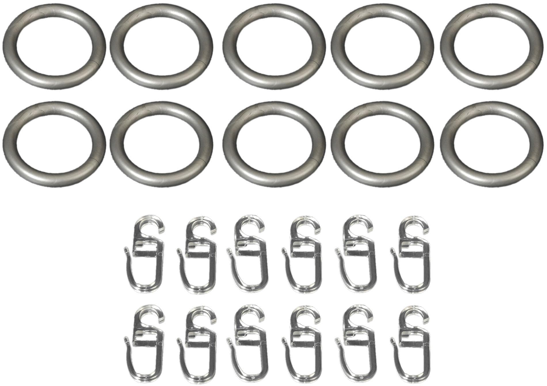 Liedeco Gardinenring, (Set, 10 St., mit Klammern), für Gardinenstangen Ø 16  mm auf Rechnung | BAUR