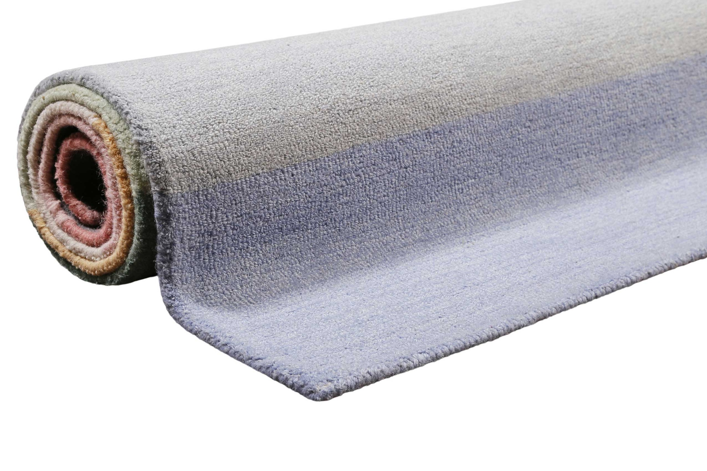 Thumbnail - SMART KIDS Kinderteppich "Lio" rechteckig 1,2 mm Höhe handgetuftet aus Naturfasern, bunte pastellige Streifen, Kinderzim...