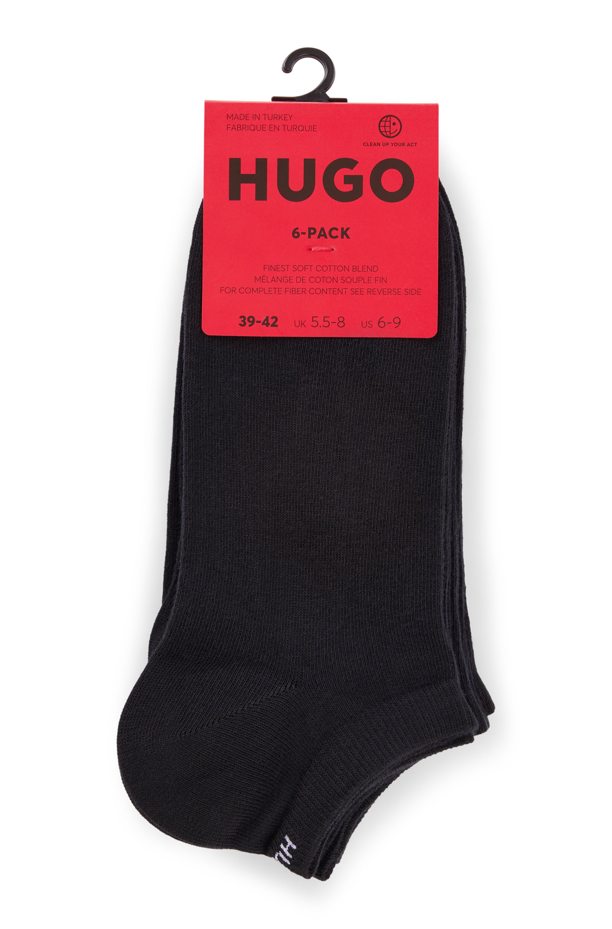 Thumbnail - HUGO Underwear Freizeitsocken "6P AS UNI CC 1026" Packung, 6er-Pack, 6 Paar tlg. mit HUGO-Logoschriftzügen