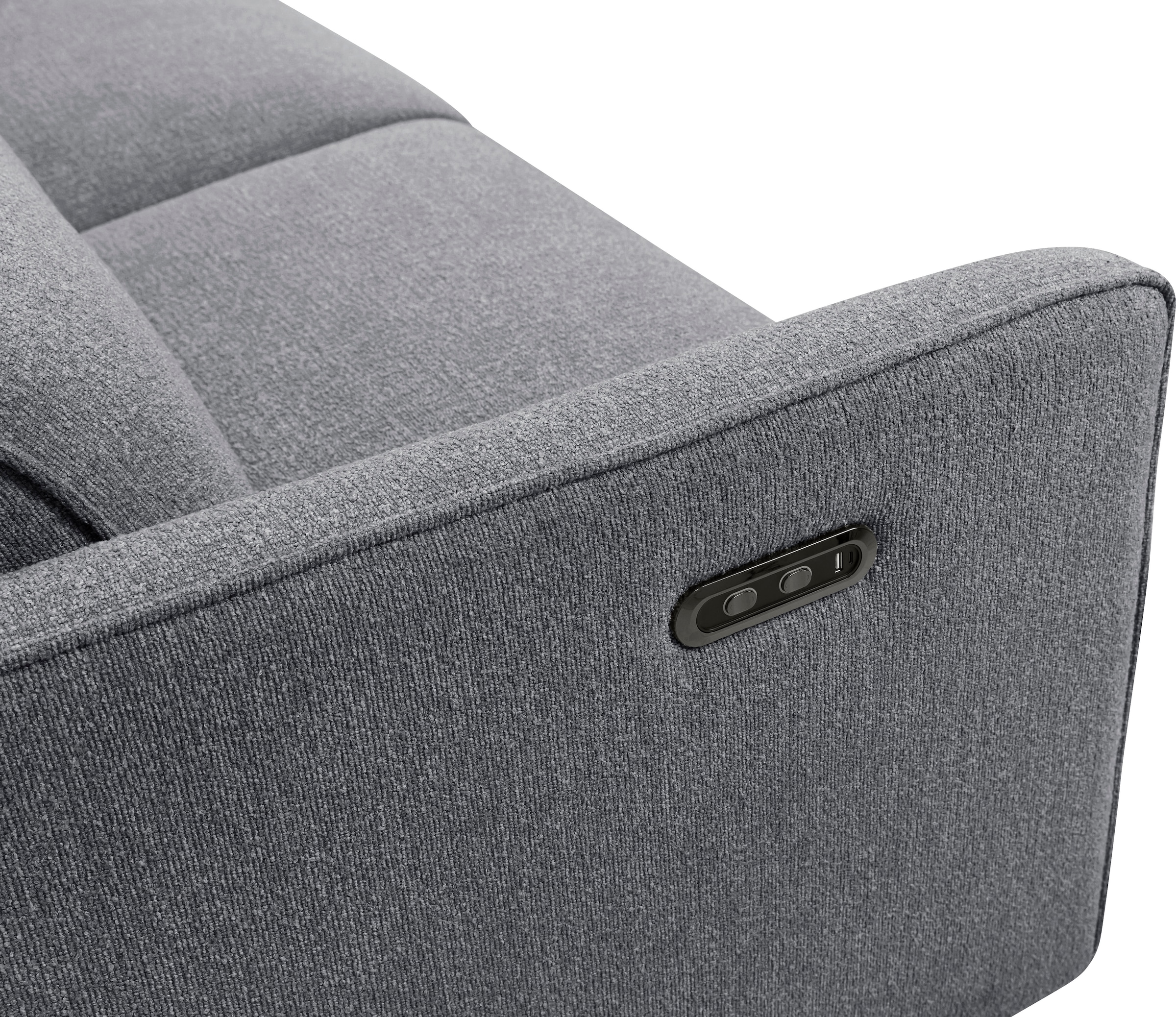 INOSIGN 2-Sitzer »KYLLY, XXL (208 cm) elektrische Relax- und Liegefunktion in 2 Sitzen«, Mega-Sofa, Kopfteilverstellung, USB A/ C, Federkern, Feinstruktur