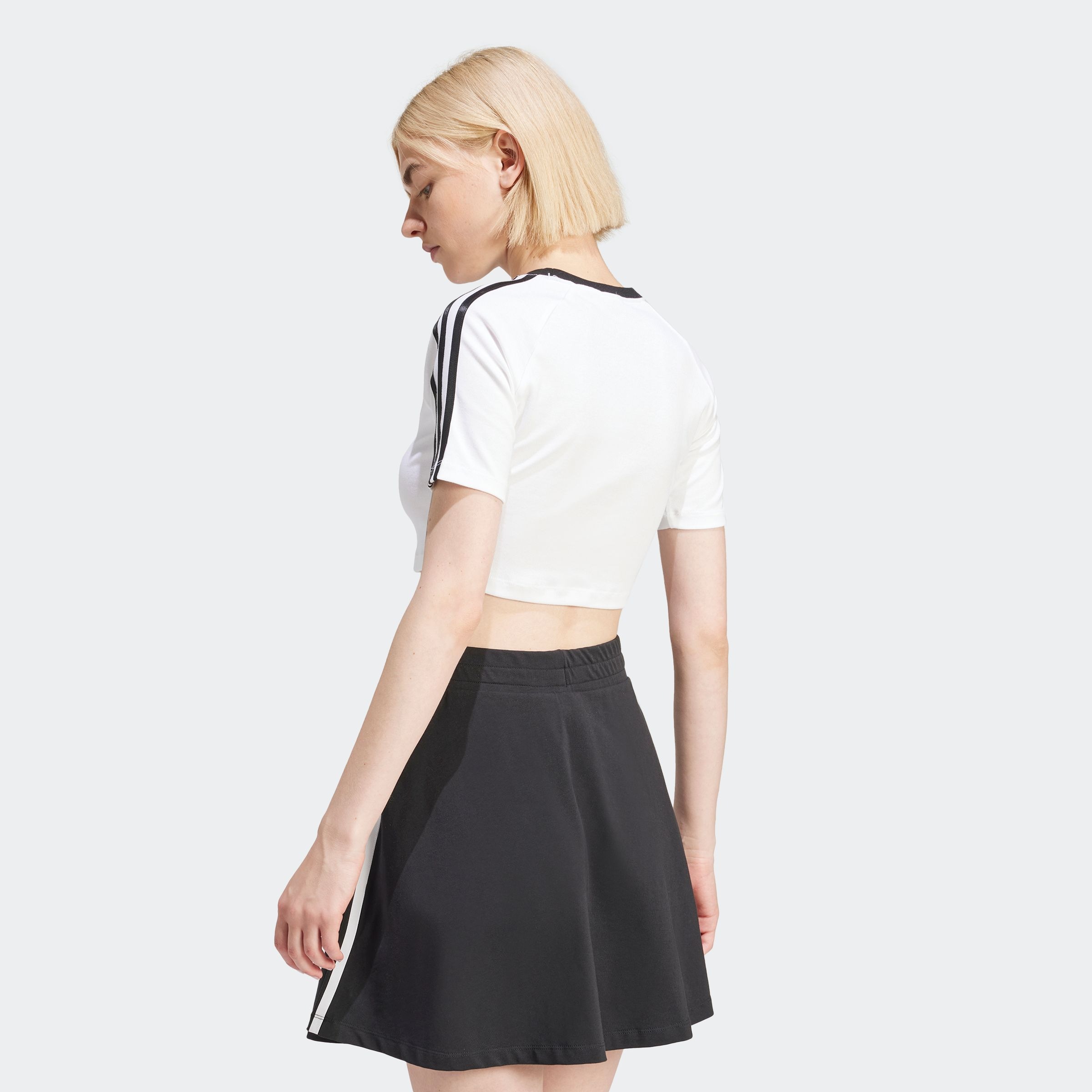 adidas Originals T-Shirt »3 S BABY TEE« sportlicher Stil, cropped, mit drei Streifen, aus Baumwollmix