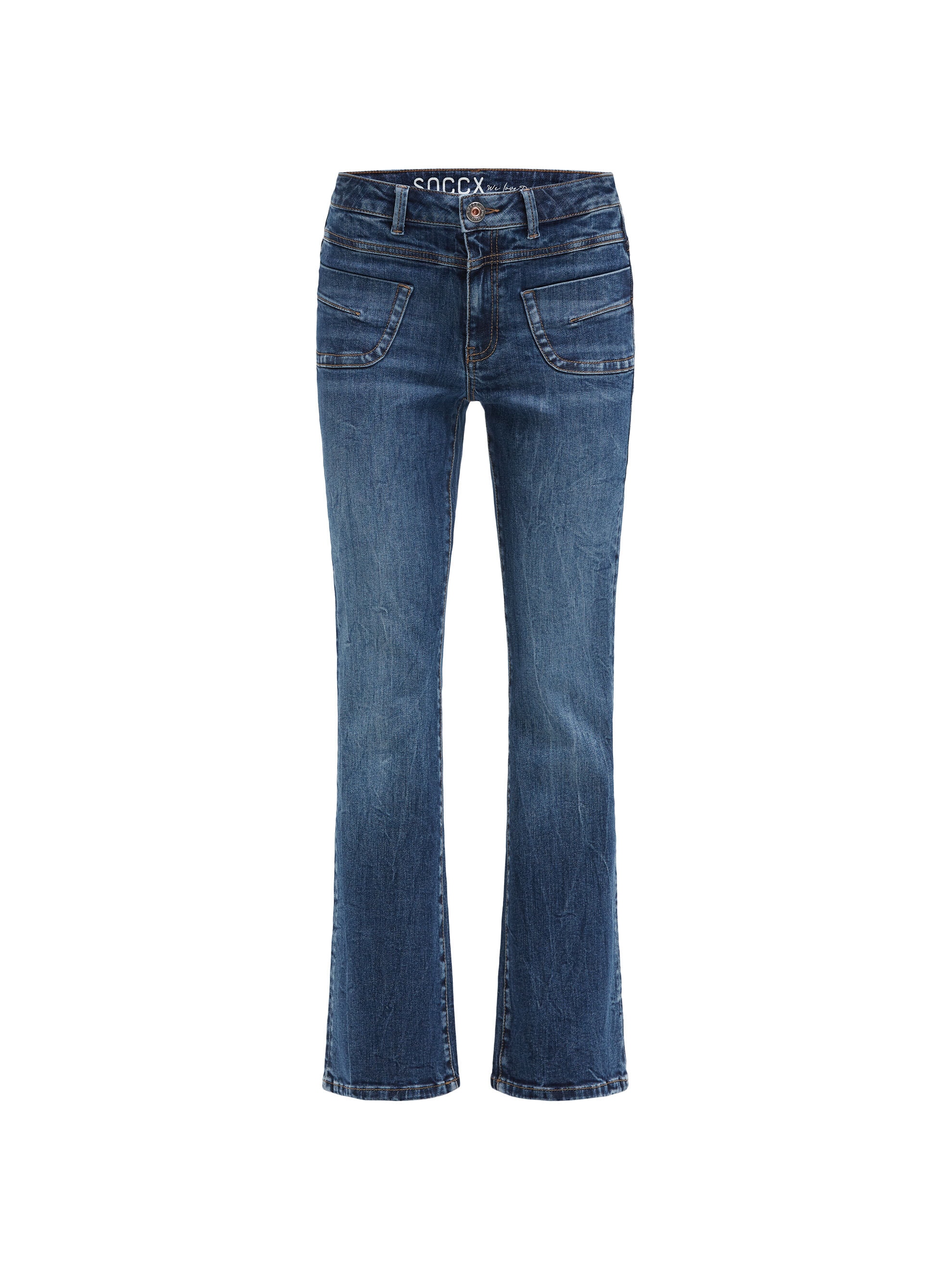 SOCCX Slim-fit-Jeans mit hoher Leibhöhe