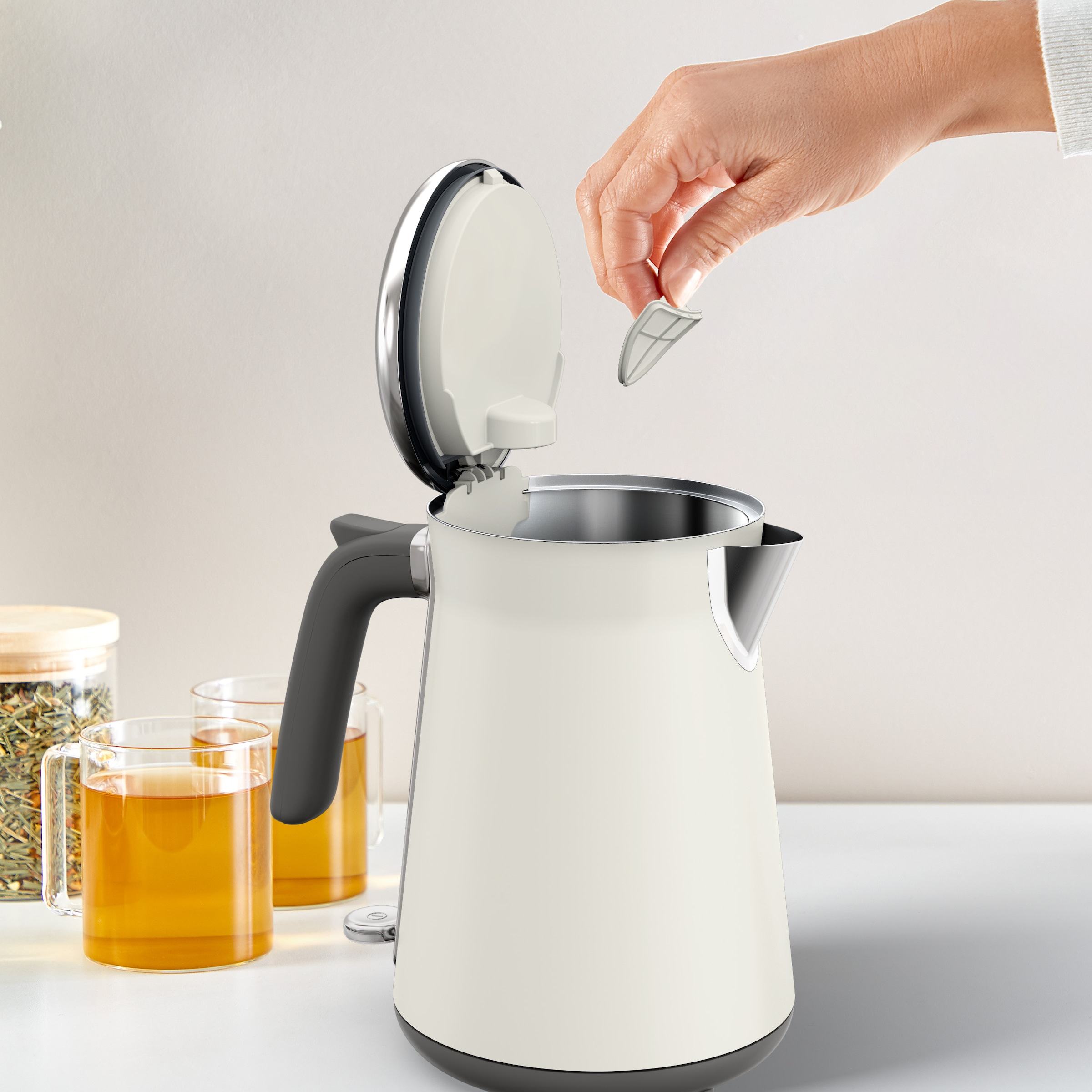 Tefal Wasserkocher »KI666A Collection«, 1,7 l, 2400 W, Deckelöffnung auf Knopfdruck, großes Fassungsvermögen von 1,7 l