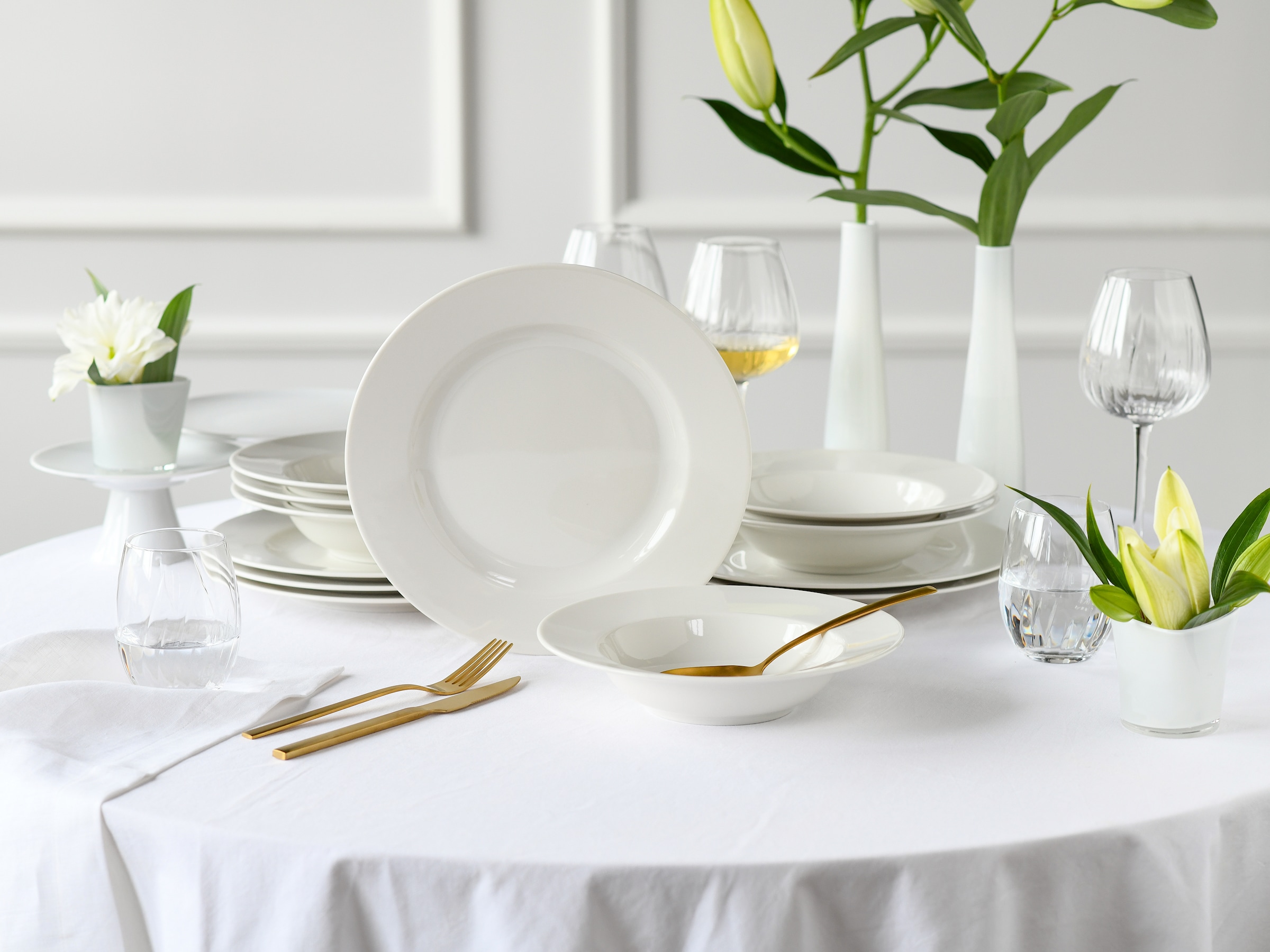 CreaTable Tafelservice »Venice, Service 12-tlg.« Klassische Tischkultur, Zeitlose Eleganz