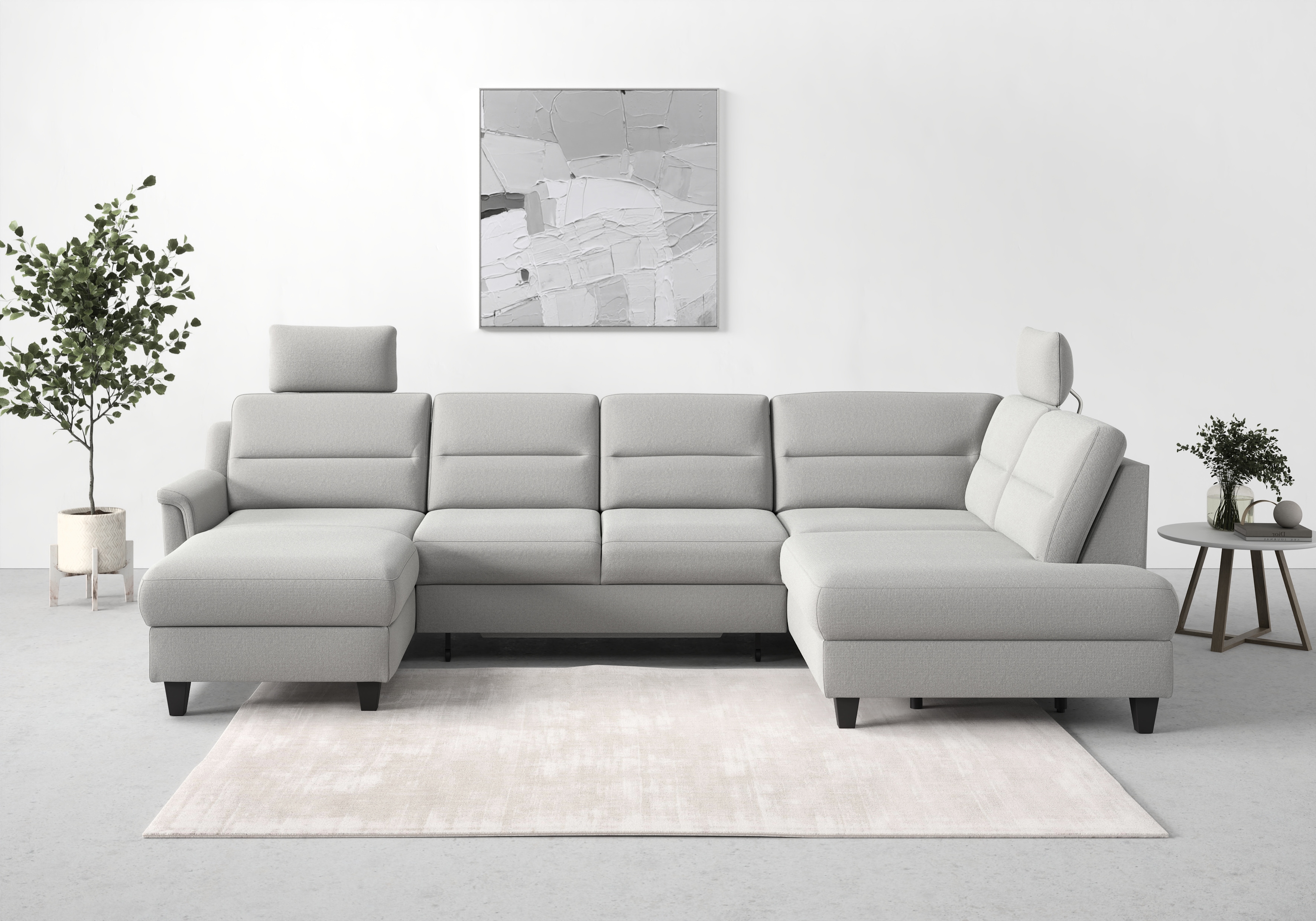 sit&more Wohnlandschaft "Farö U-Form" inklusive Federkern, wahlweise mit Schlaffunktion und Bettkasten