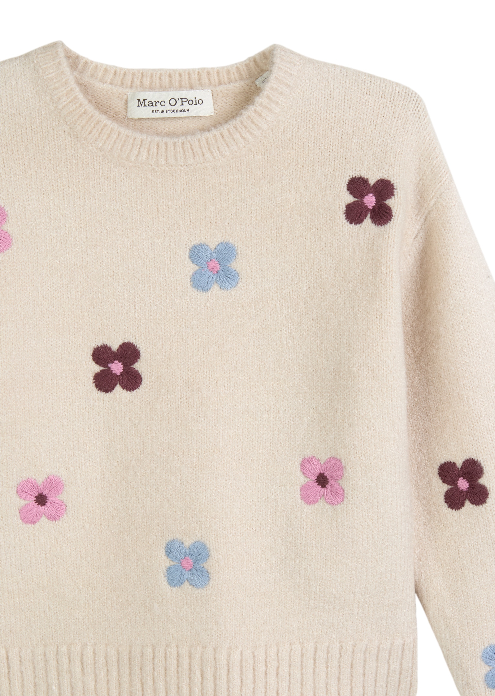 Marc O'Polo Strickpullover »mit Blumen-Stickerei«