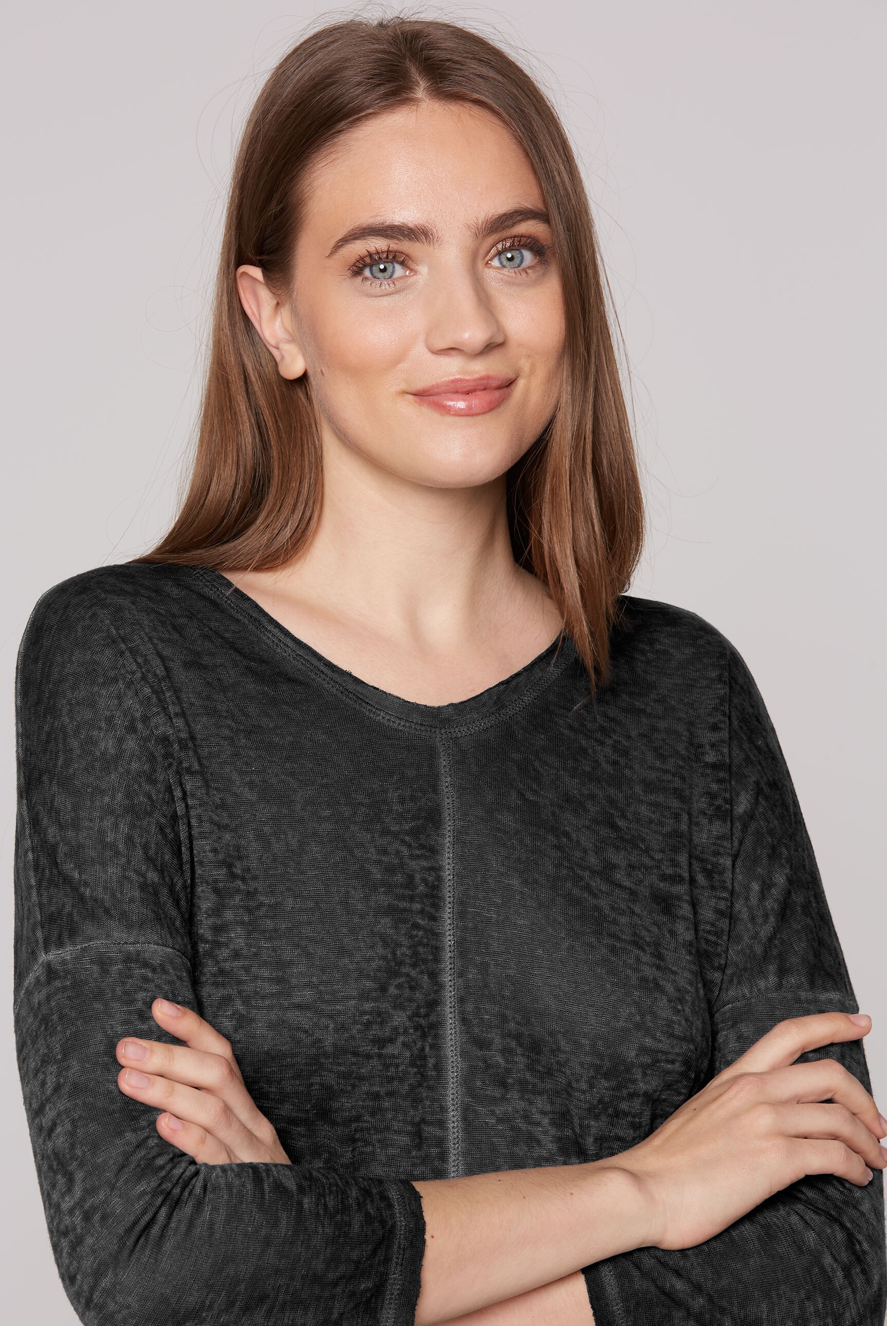 SOCCX 3/4-Arm-Shirt, mit überschnittenen Schultern