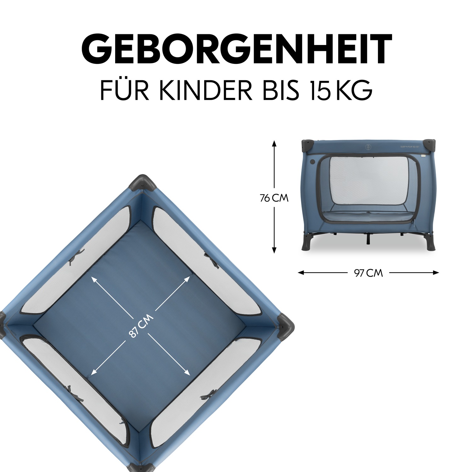 Hauck Baby-Reisebett »Sleep N Play SQ, Set dark blue«, inklusive Schaumstoff-Matratze