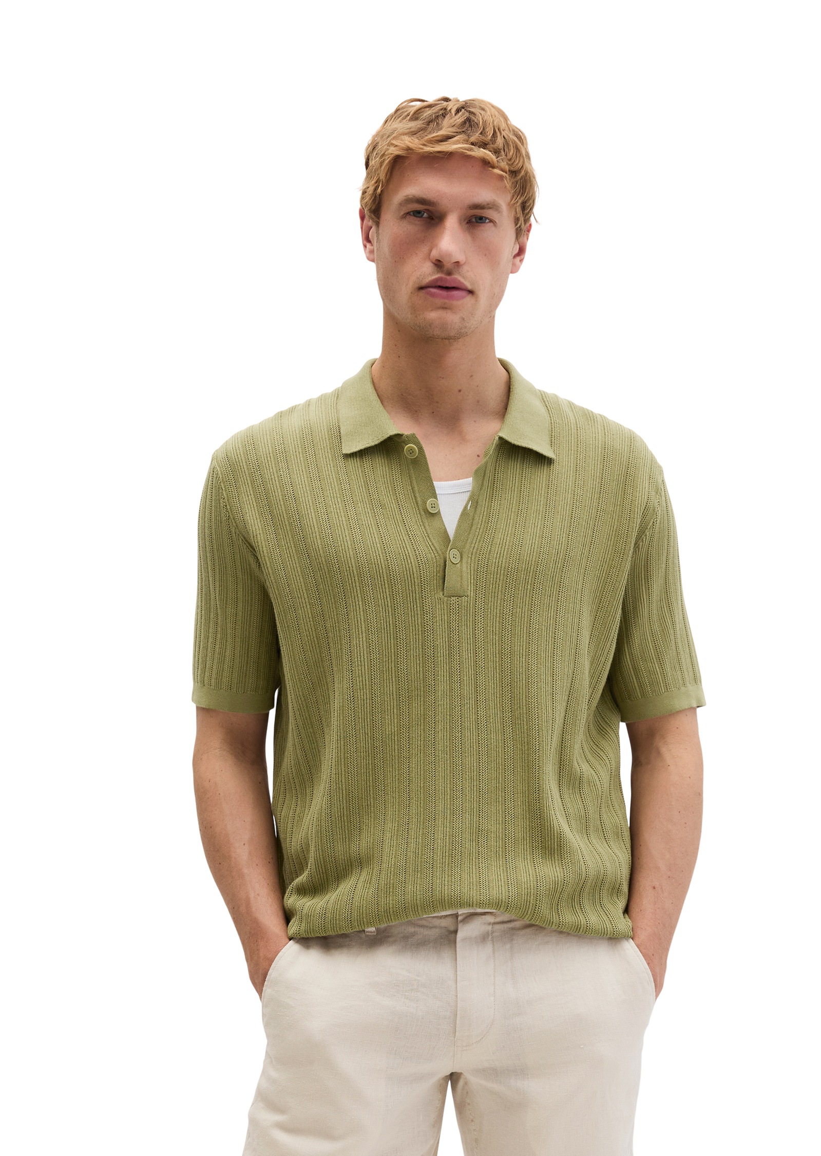 Marc O'Polo Poloshirt »mit vertikaler Strickstruktur«