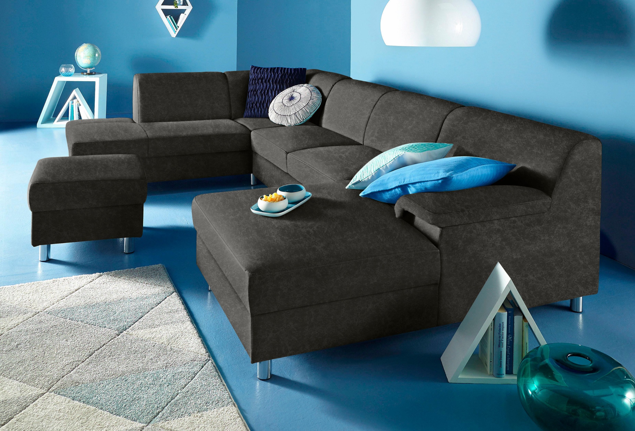 Home affaire Wohnlandschaft "Jamie, zeitloses Design, fester Sitzkomfort, v günstig online kaufen