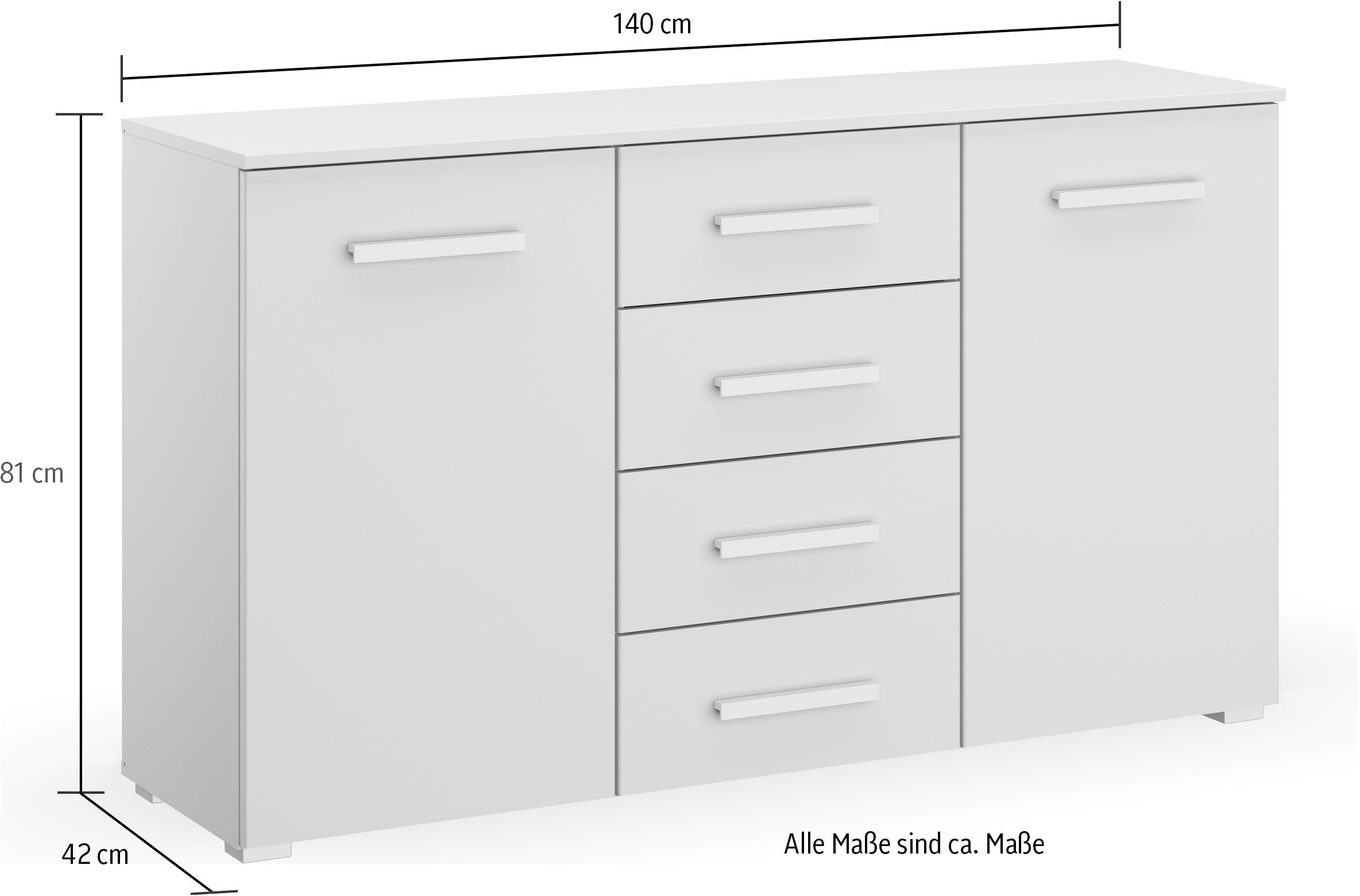 rauch Kommode »Koluna«, mit 4 Schubkästen, inkl. 3er-Set Filzboxen