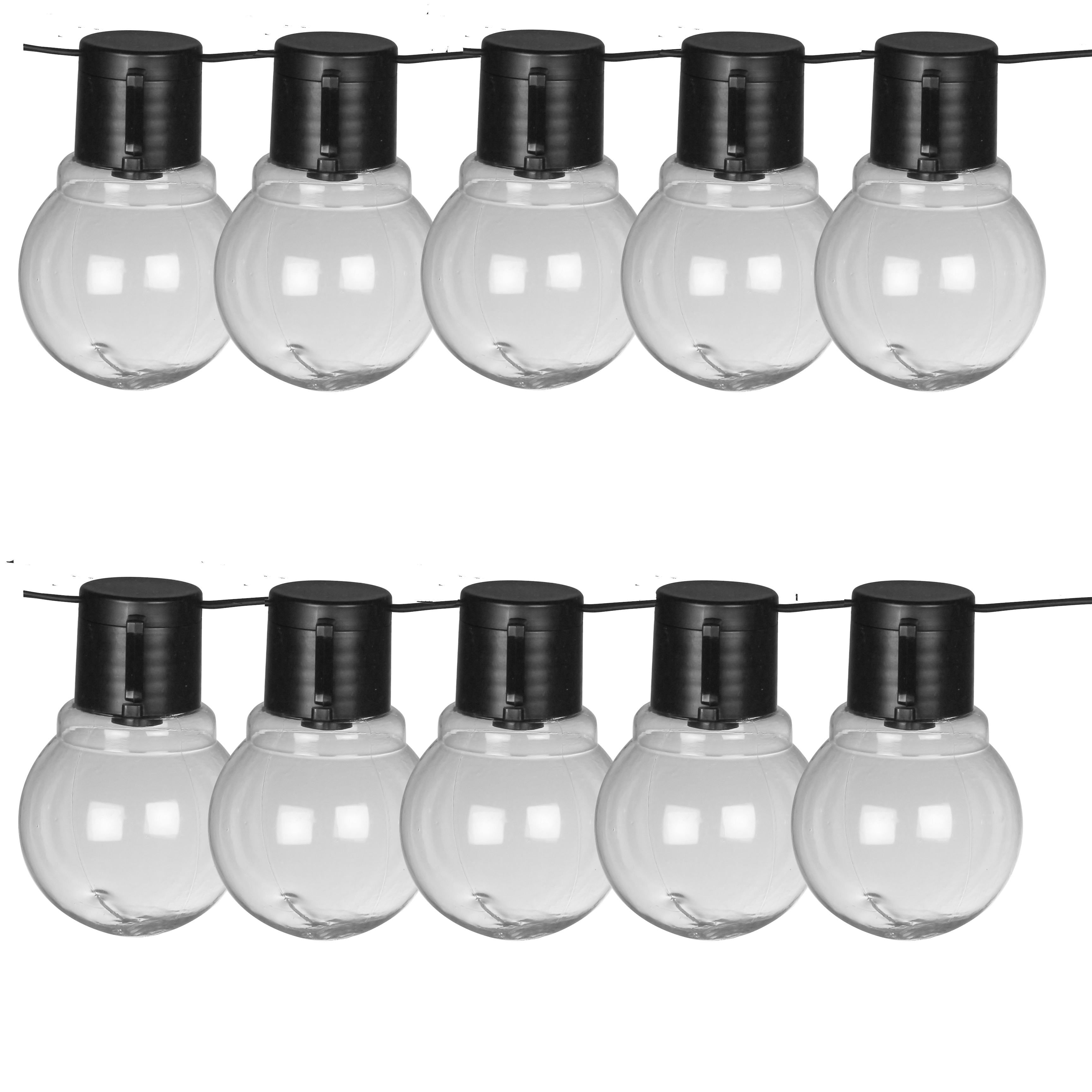 LUXFORM Lichterkette "Solar-Lichterkette Menorca Partybeleuchtung 10xLED", Kabellänge 2m x Gesamtlänge 3,8m, schwarz, Balkon, Lichterketten, aus