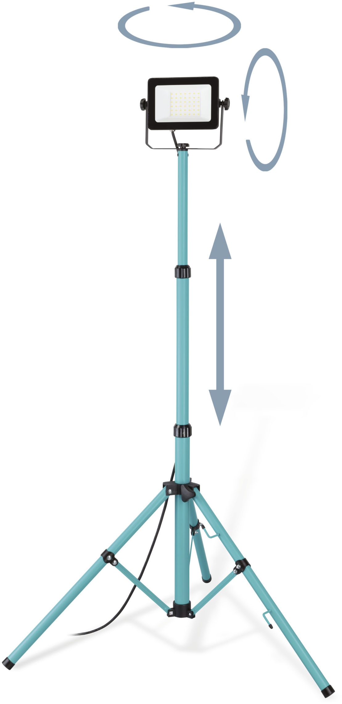 EGLO Deckenleuchte »AVELAR Strahler - Alu, Kunststoff - LED - 30W - IP65« LED-Modul 1 Stk. Neutralweiß Baustrahler, Arbeitsleuchte, Arbeitsscheinwerfer, L75xB68,5xH180,5 cm