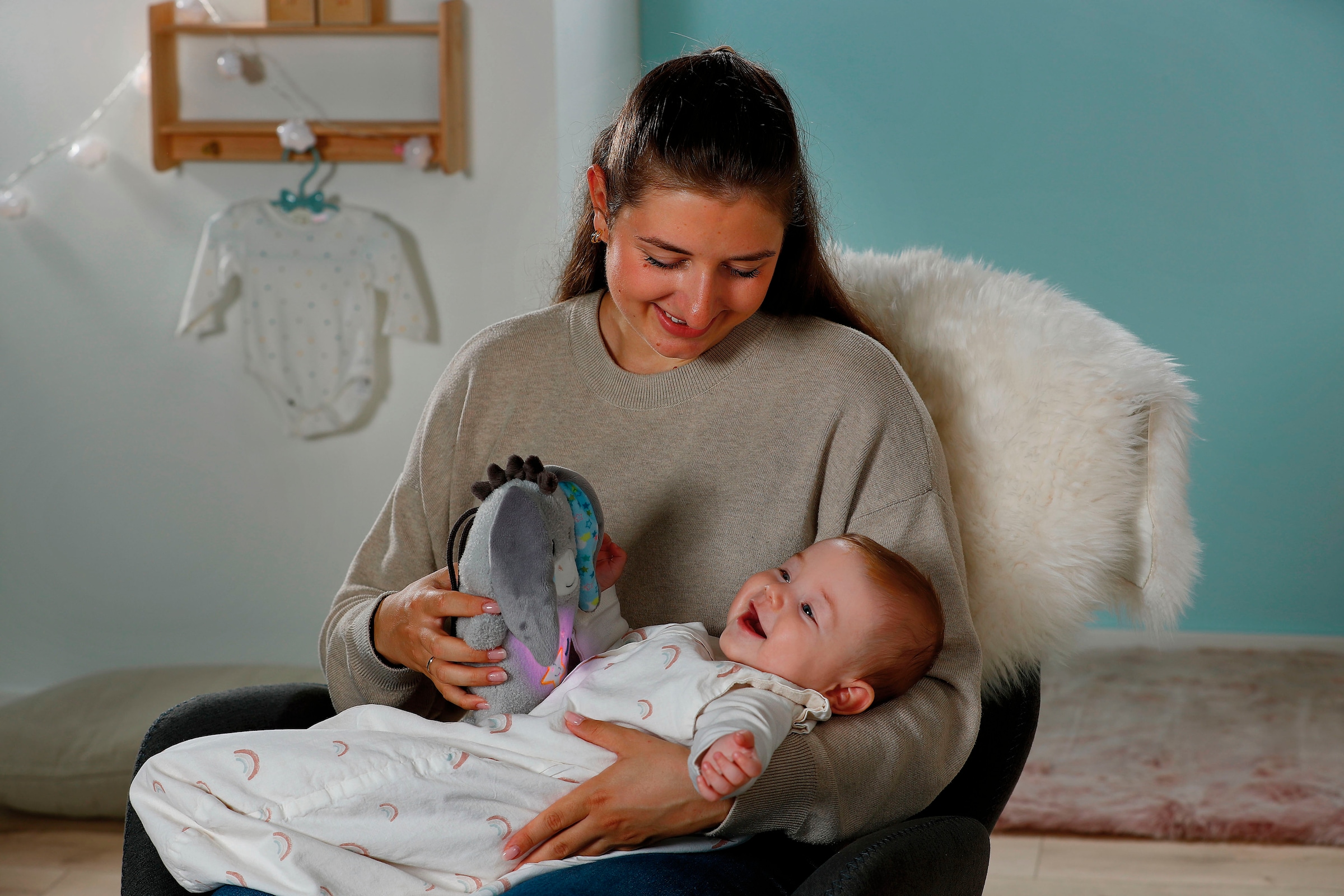 Nici Kuscheltier »My First NICI, Esel Littledoo 25 cm«, Baby Einschlafhilfe; mit Licht und Sound