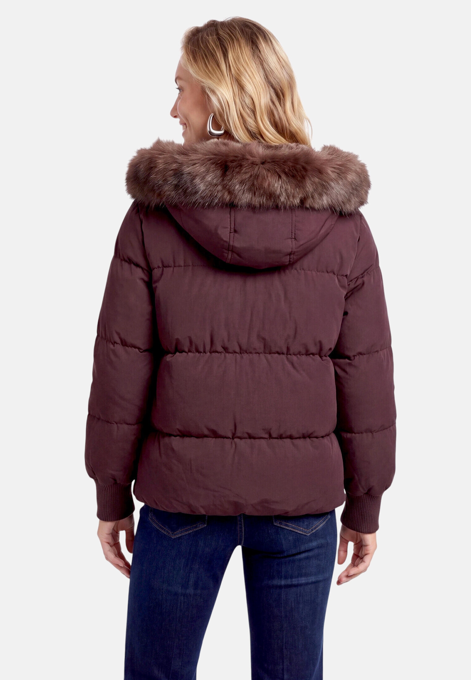 Zero Steppjacke »Damen mit Kunstfell-Kapuze« mit Kapuze