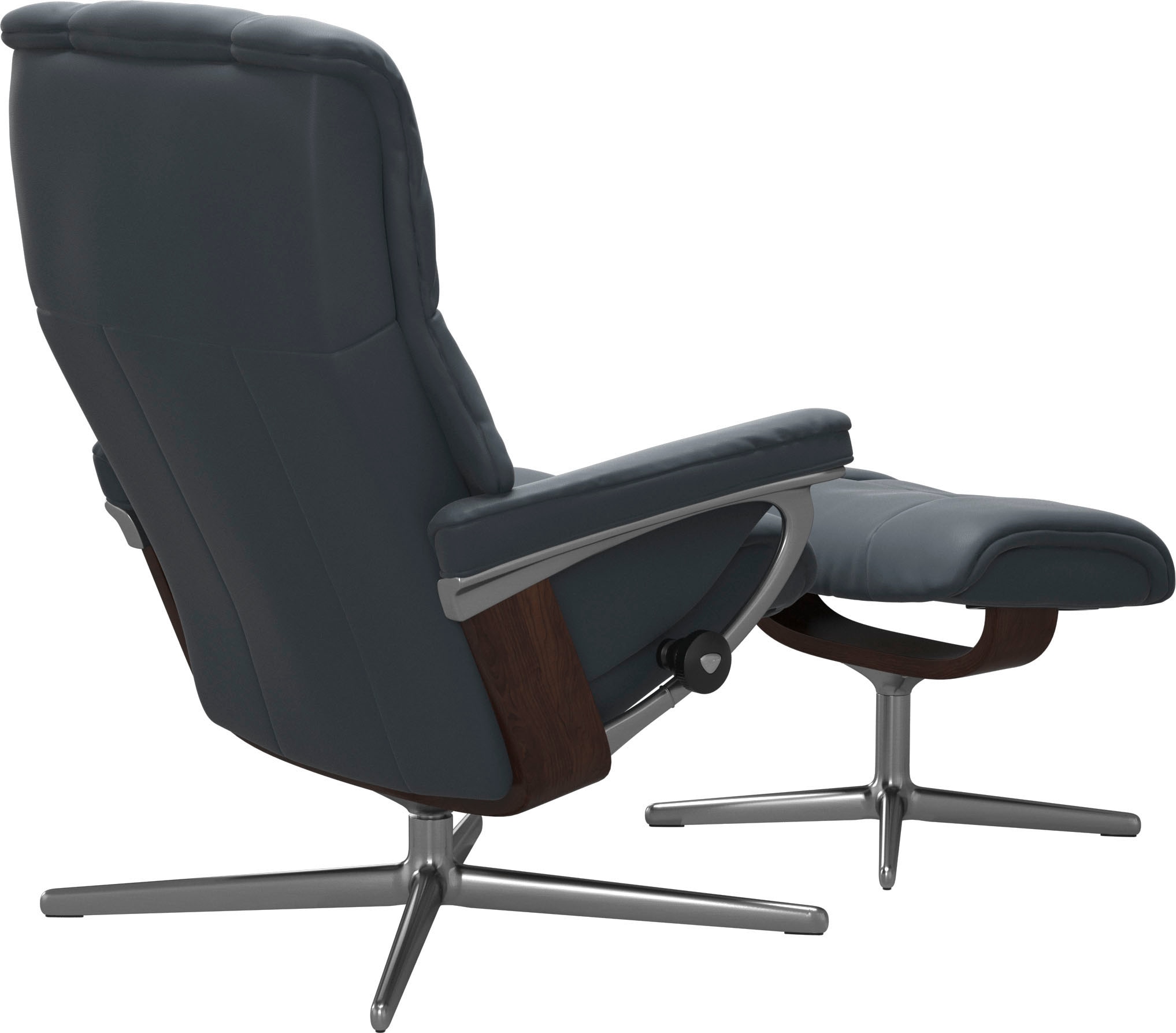 Stressless® Relaxsessel »Mayfair«, (Set, Relaxsessel mit Hocker), mit Hocker, mit Cross Base, Größe S, M & L, Holzakzent Braun