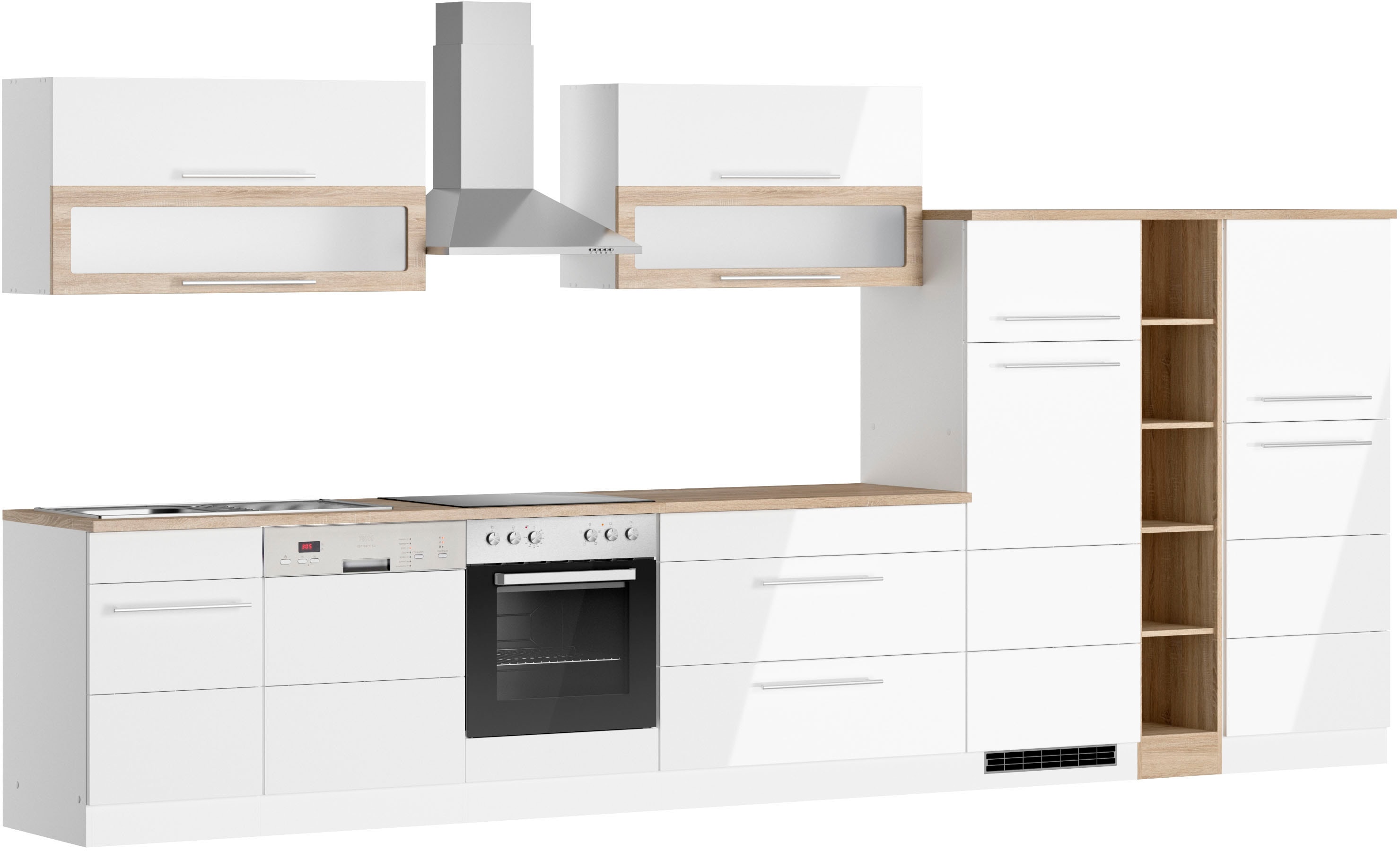 KOCHSTATION "KS-Wien" Breite 420 cm, wahlweise mit E-Geräten