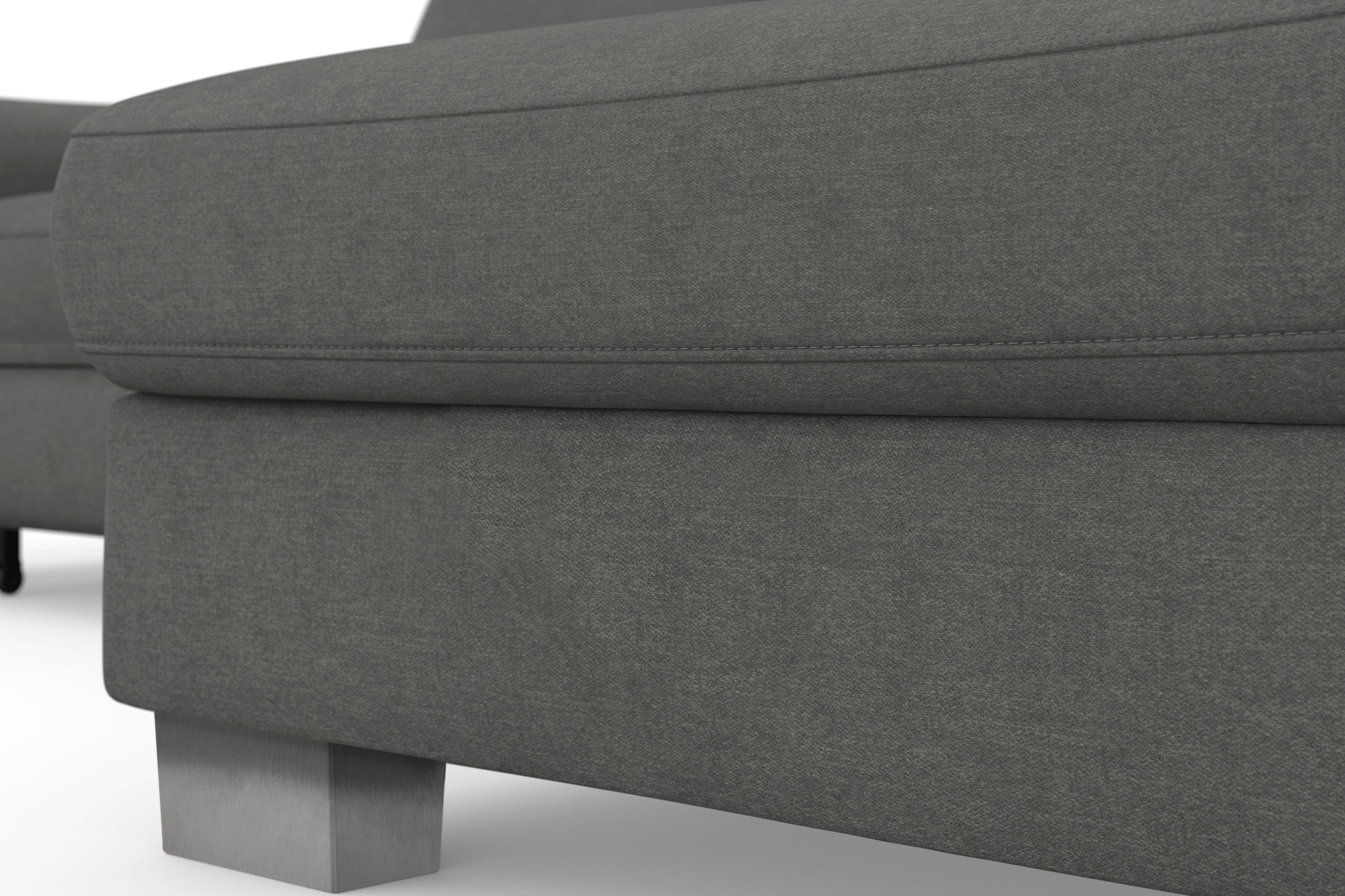 sit&more Ecksofa »Dundee L-Form«, mit Federkern und Edelstahlfüßen, wahlweise mit Kopfteilverstellung